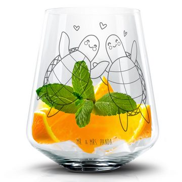 Mr. & Mrs. Panda Cocktailglas Schildkröten Paar - Transparent - Geschenk, Partner, Ehefrau, Mitbrin, Premium Glas, Einzigartige Gravur