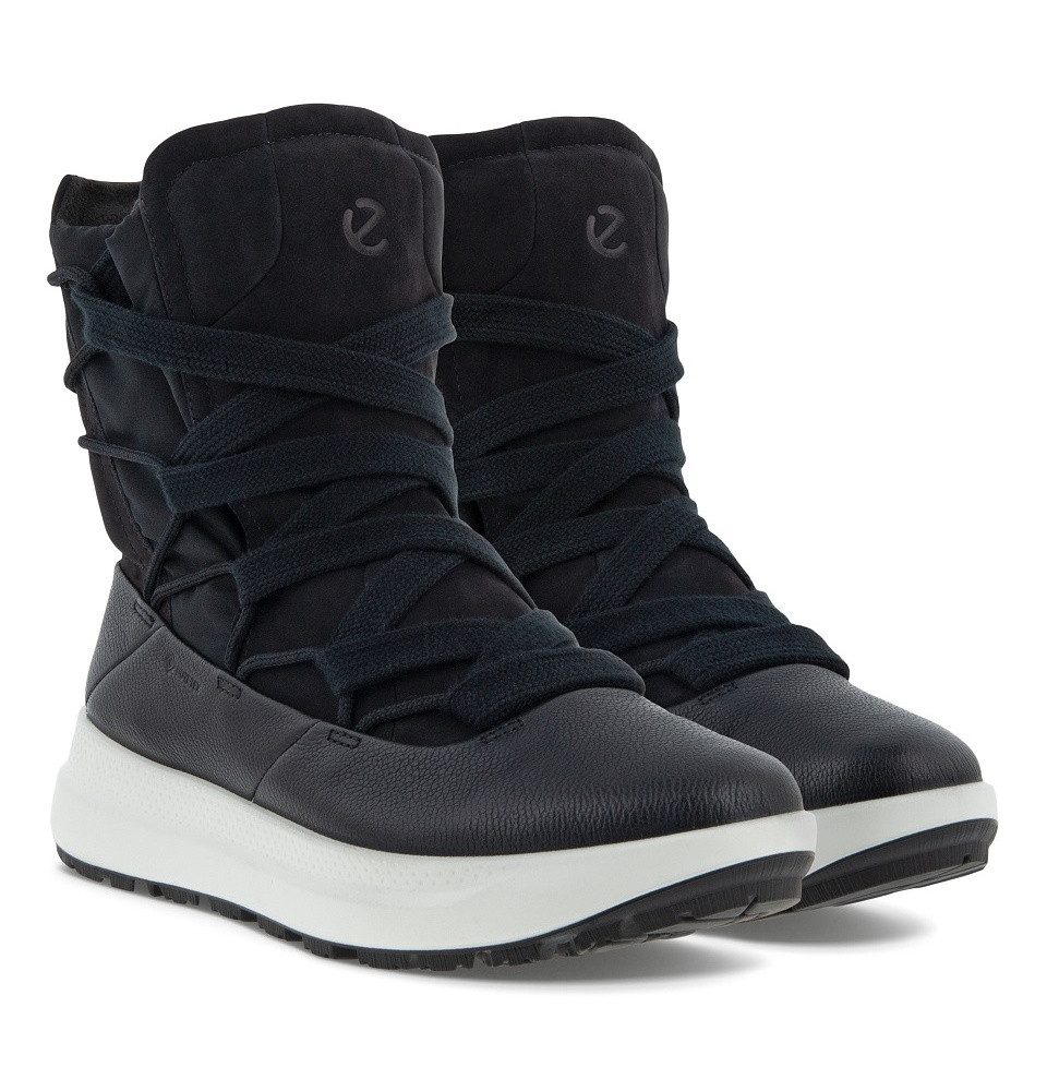 Ecco Solice Mid GTX PL (Yak-Nubukleder, wasserdicht) schwarz Damen Winterstiefel