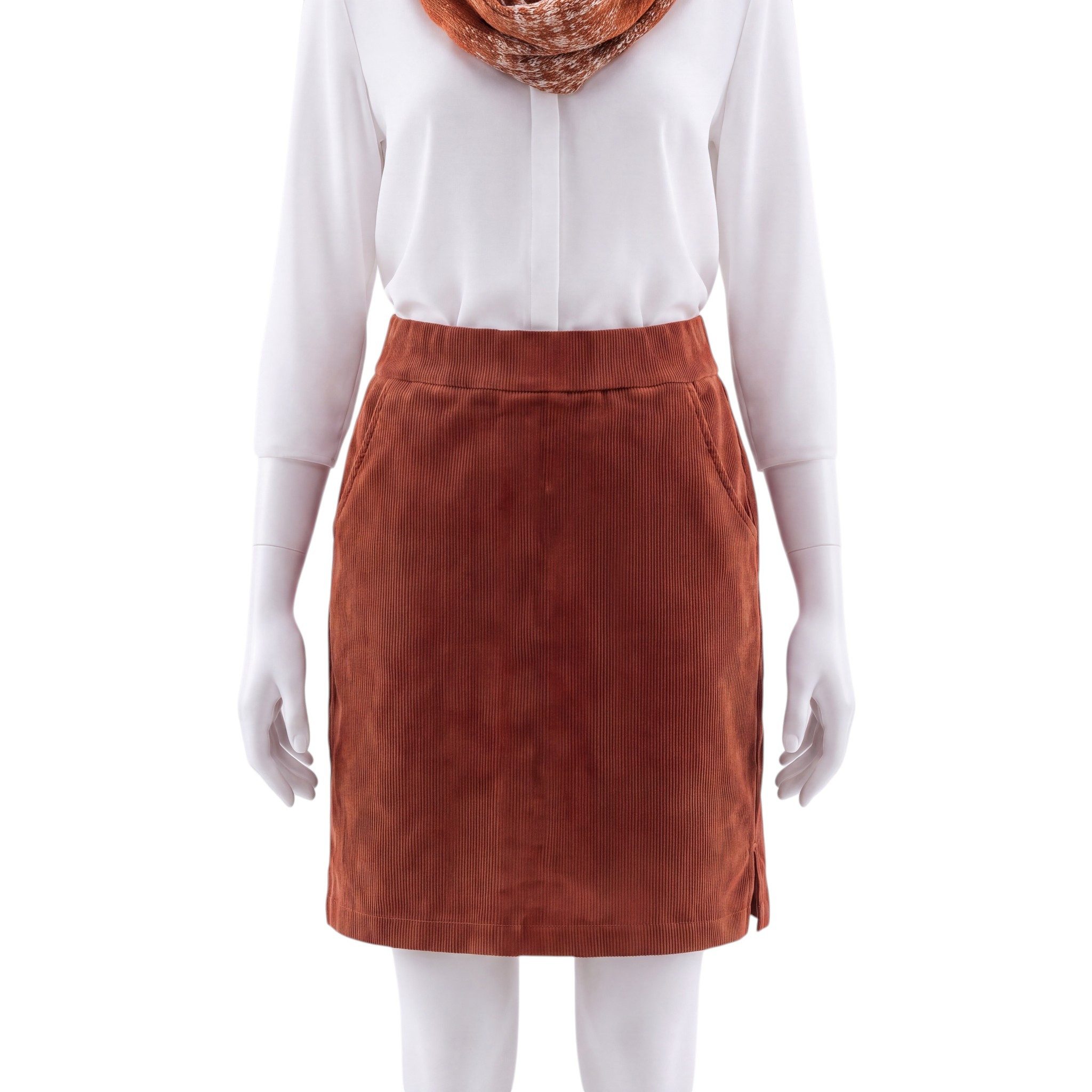 OriginalYou Cordrock Damen Feincordrock mit Integrierter Shorts mit elastischem Bund, in Unifarben – Bild 5 von 5