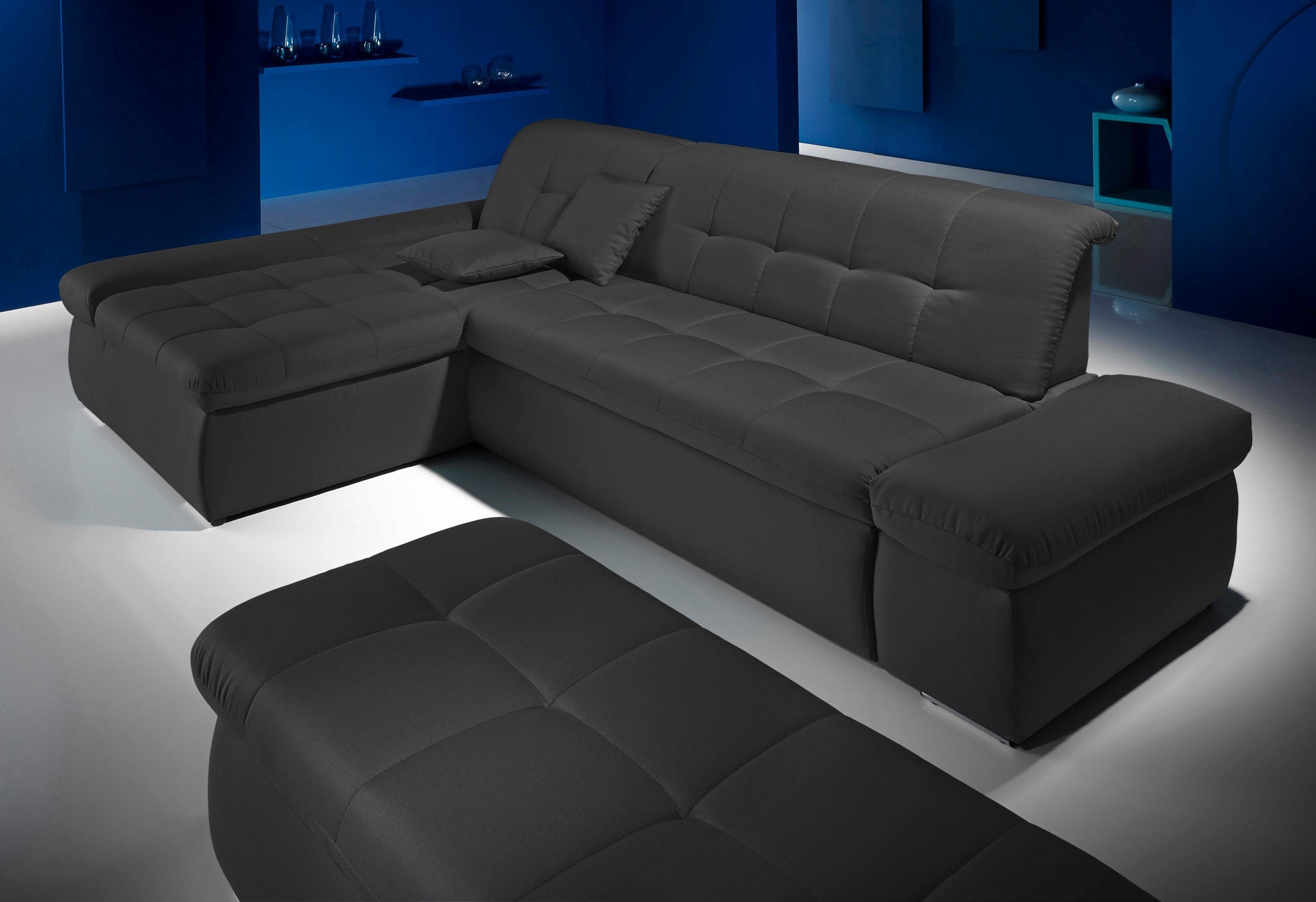 Home affaire Ecksofa ESRA, zeitlos und elegant. Breite 300cm, L-Form, wahlweise mit Armlehn- und Bettfunktion