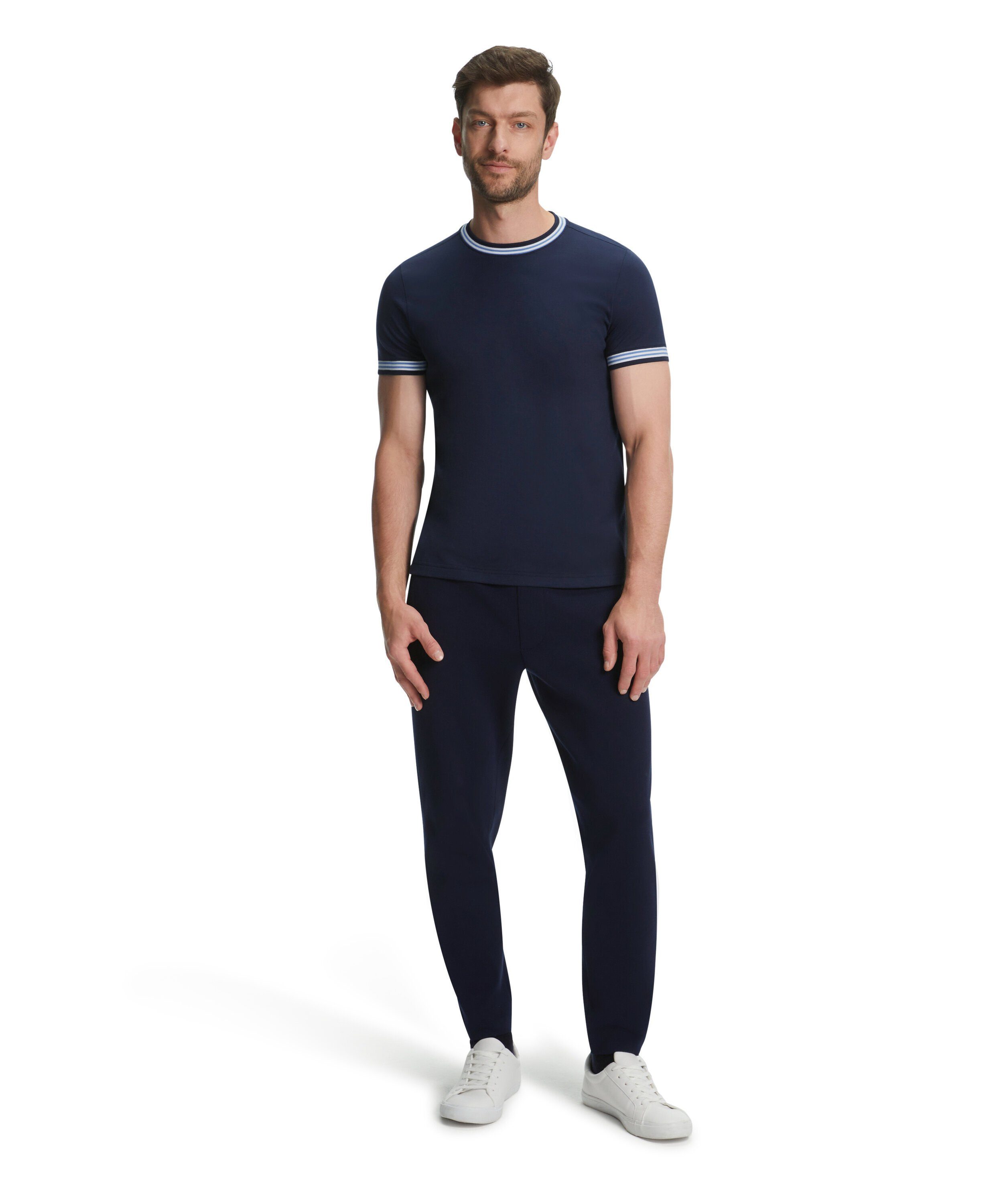 (1-tlg) hochwertiger space blue aus (6116) Pima-Baumwolle T-Shirt FALKE