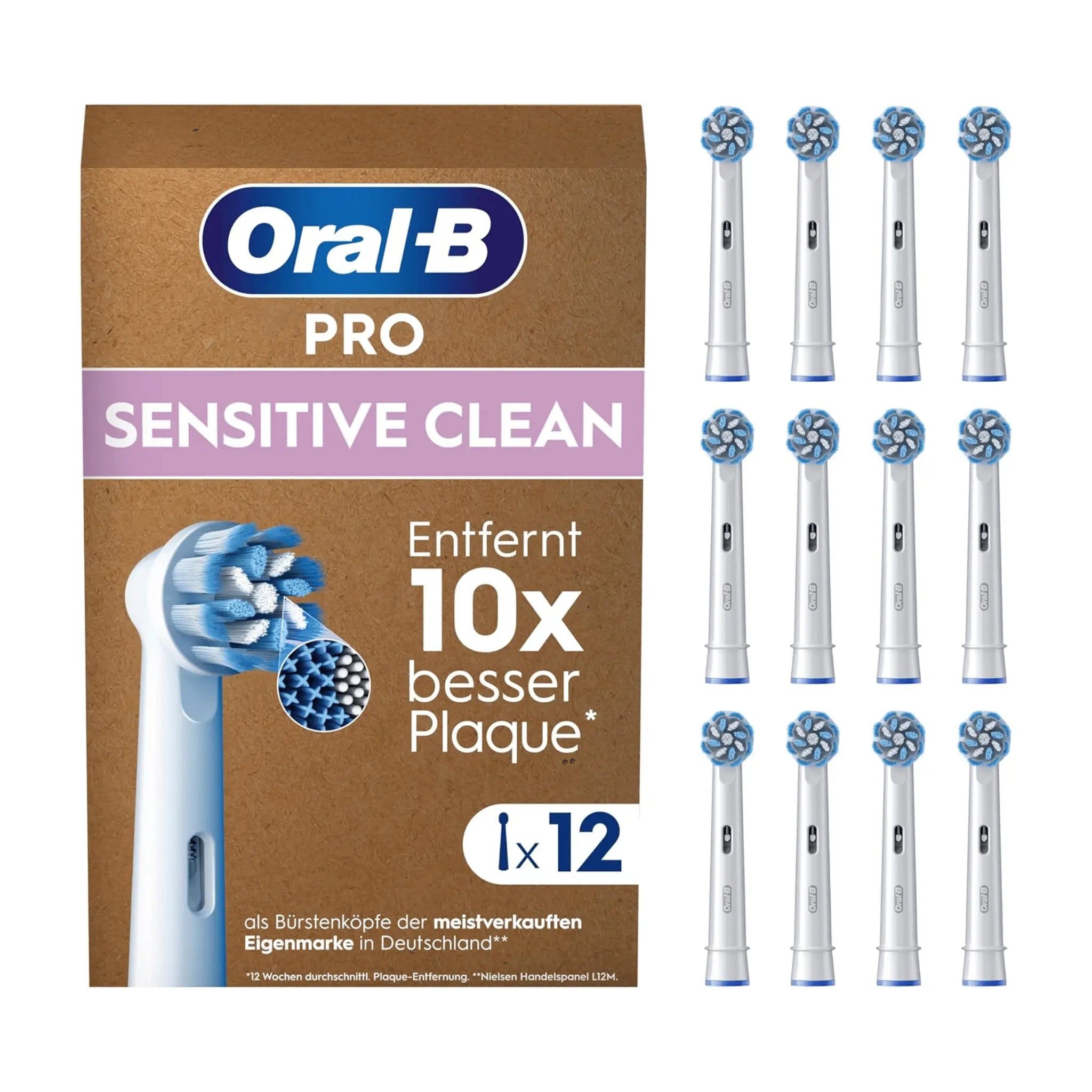Oral-B Aufsteckbürsten Sensitive Clean Ultra-dünne Borsten-Technologie, Weiß