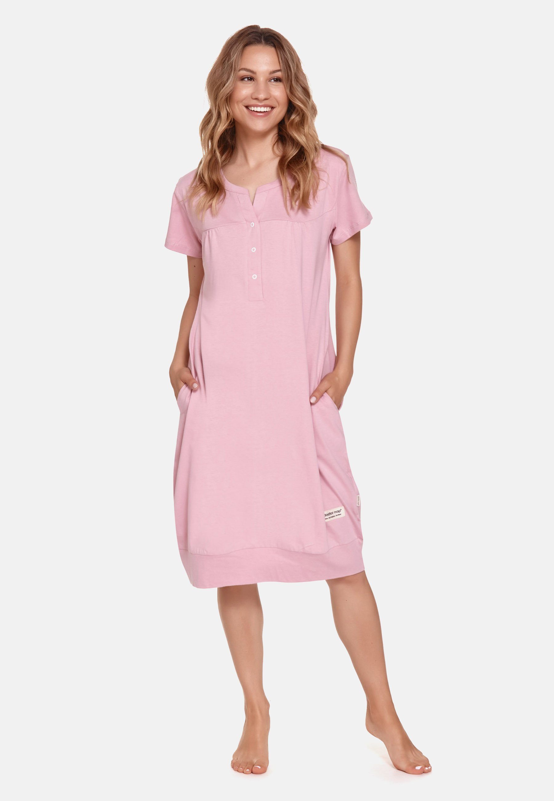 Nachthemd Frauen für Rosa aus nap Bio-Baumwolle Schlafhemd doctor