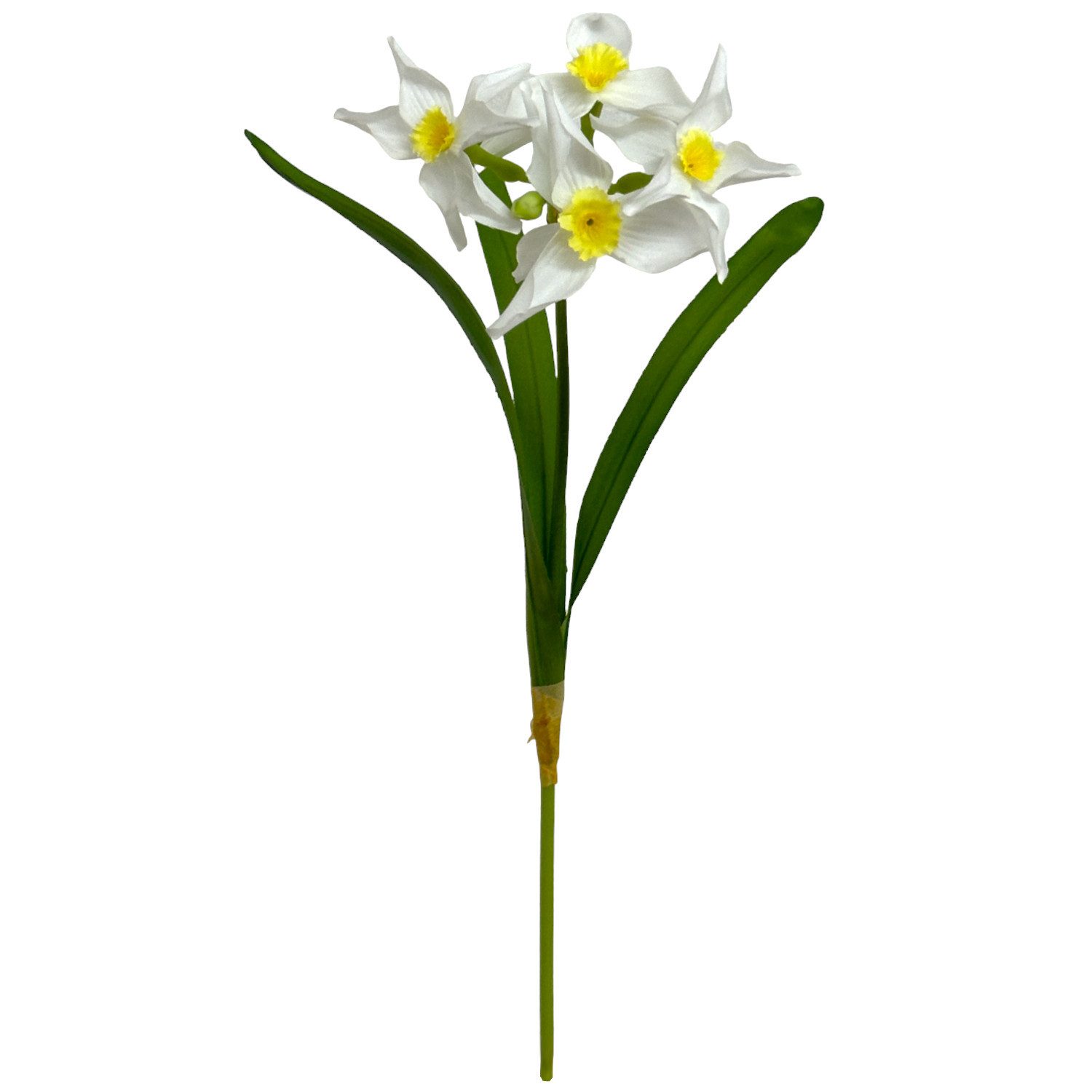 Kunstblume Kunstblume OSTERGLOCKE, Narzisse mit Blättern 40cm. Weiß WEISS, Floratexx GmbH, Höhe 40.00 cm