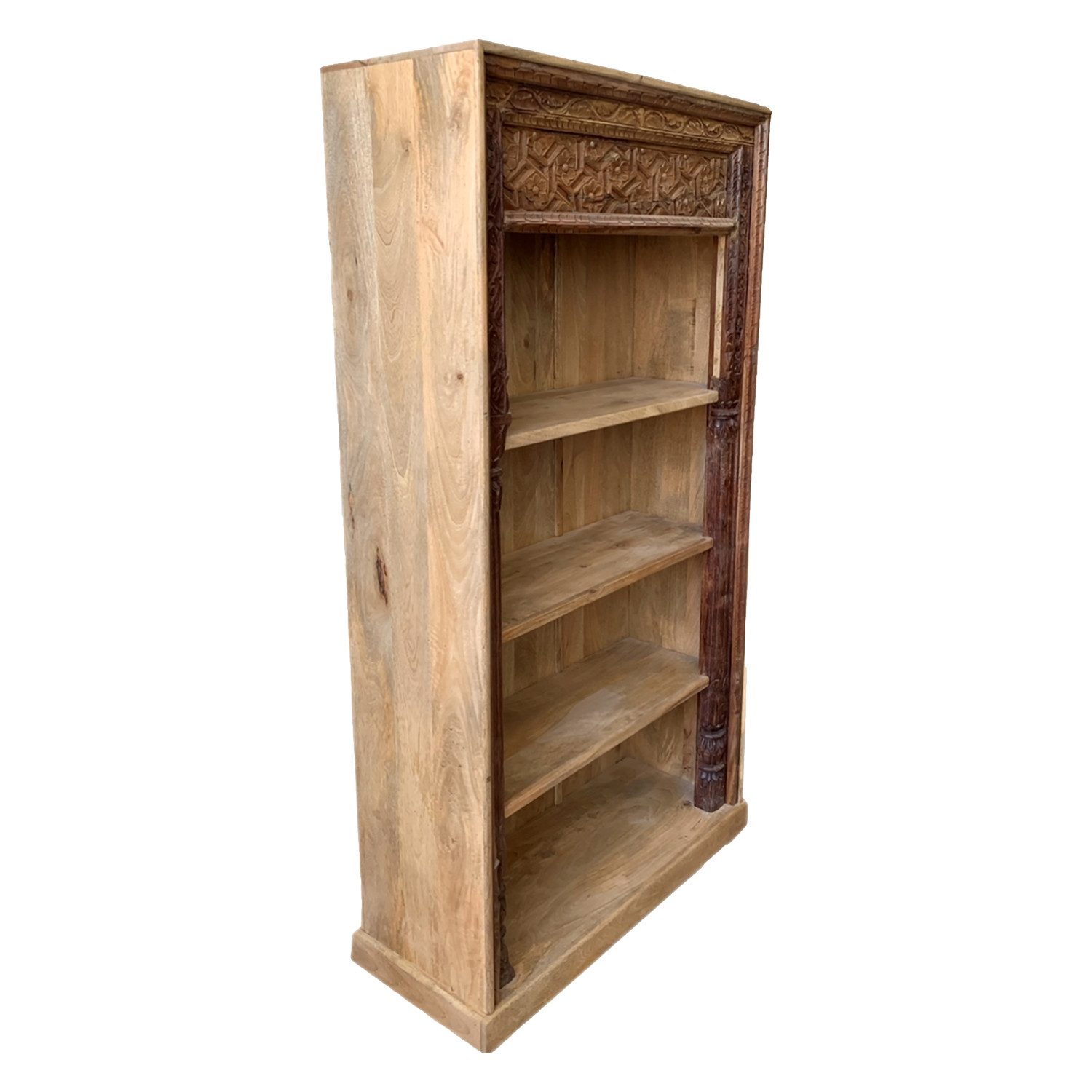 Marrakesch Orient & Mediterran Interior Bücherregal Orientalisches Bücherregal Antik 18 edel aus Mango-Massivholz 190 cm, 1-tlg., Handarbeit