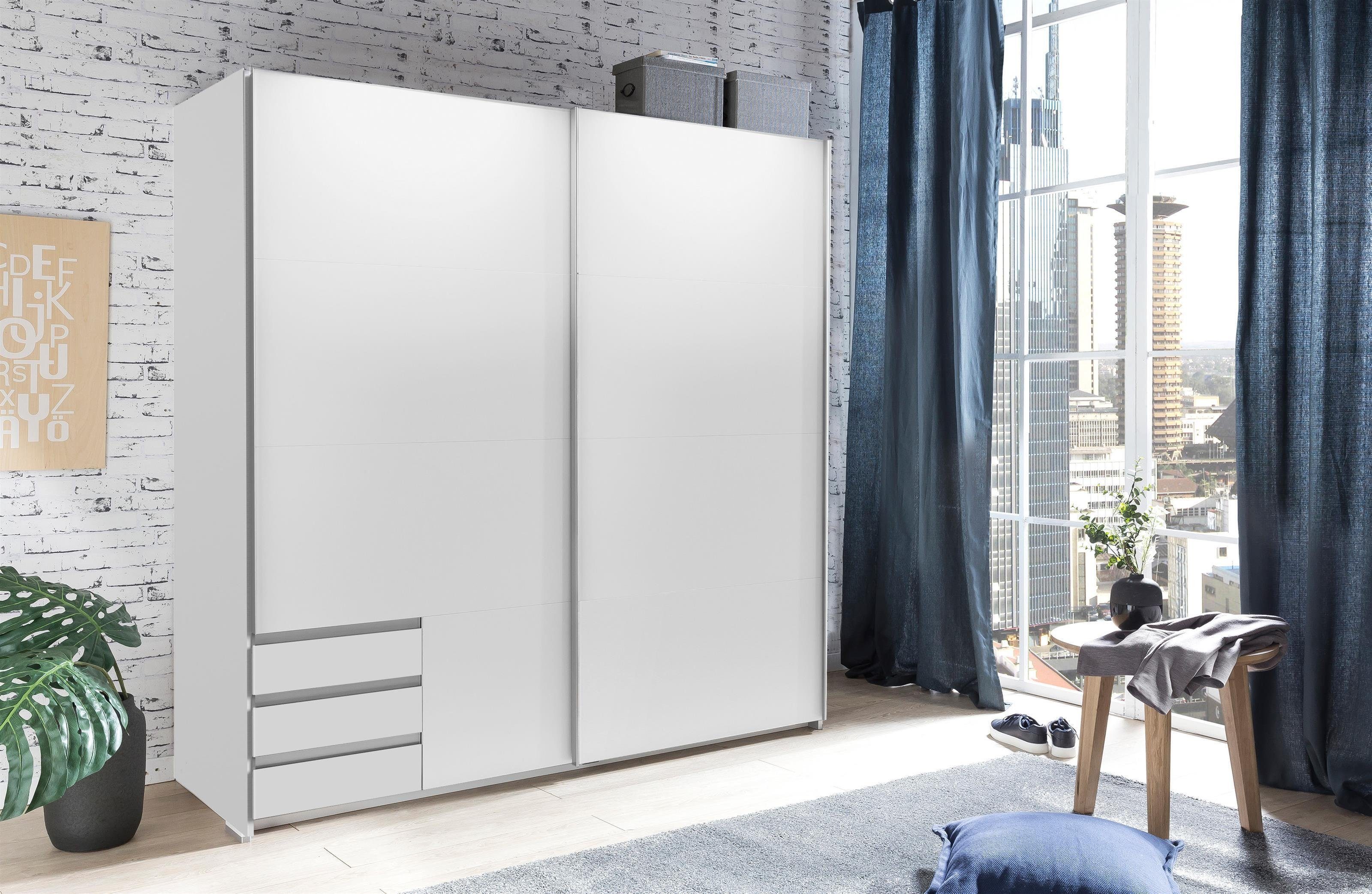 möbelando Schwebetürenschrank Eugenio 180 x 198 x 64 cm (B/H/T)