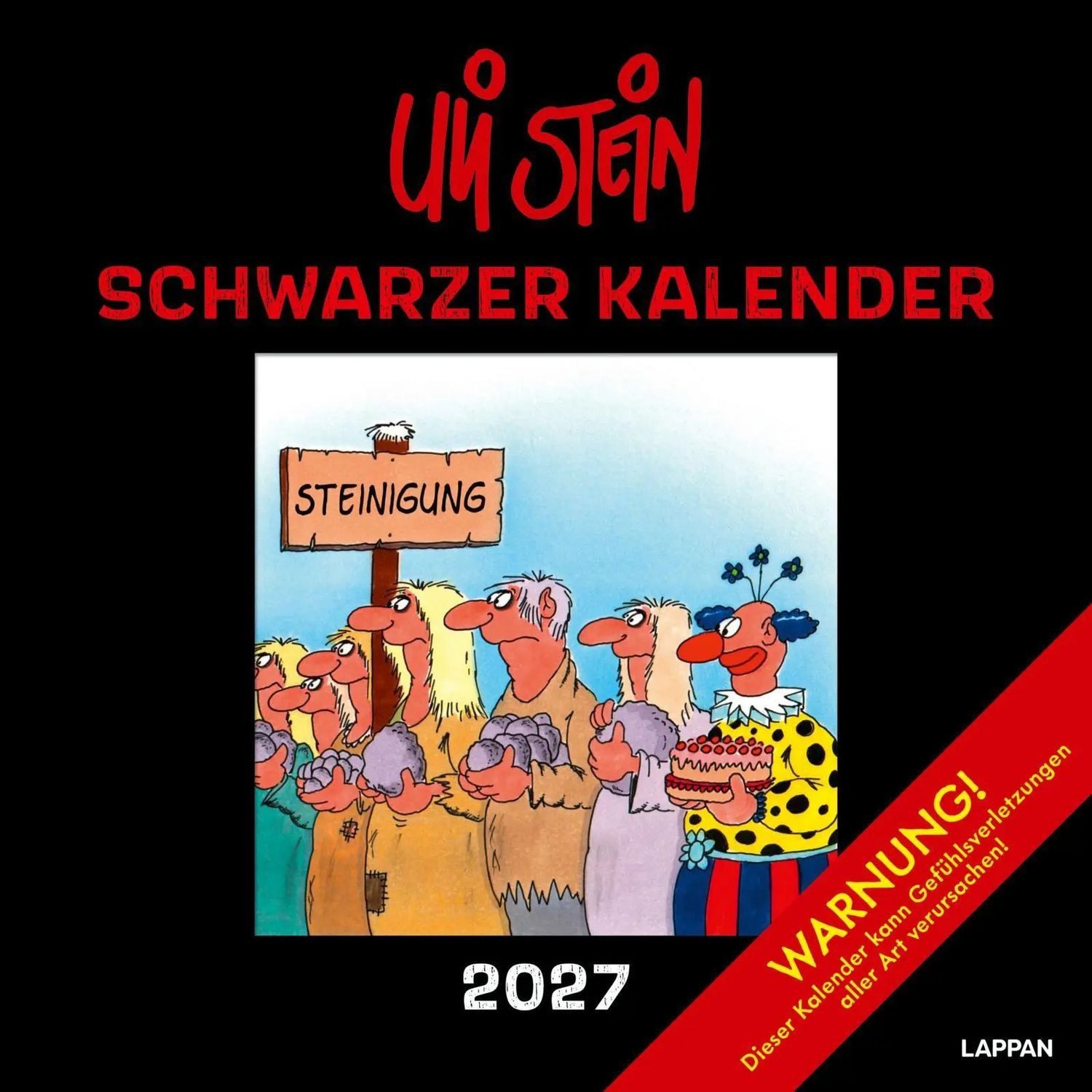 Lappan Verlag Wandkalender Uli Stein Schwarzer Kalender 2027: Monatskalender für die Wand