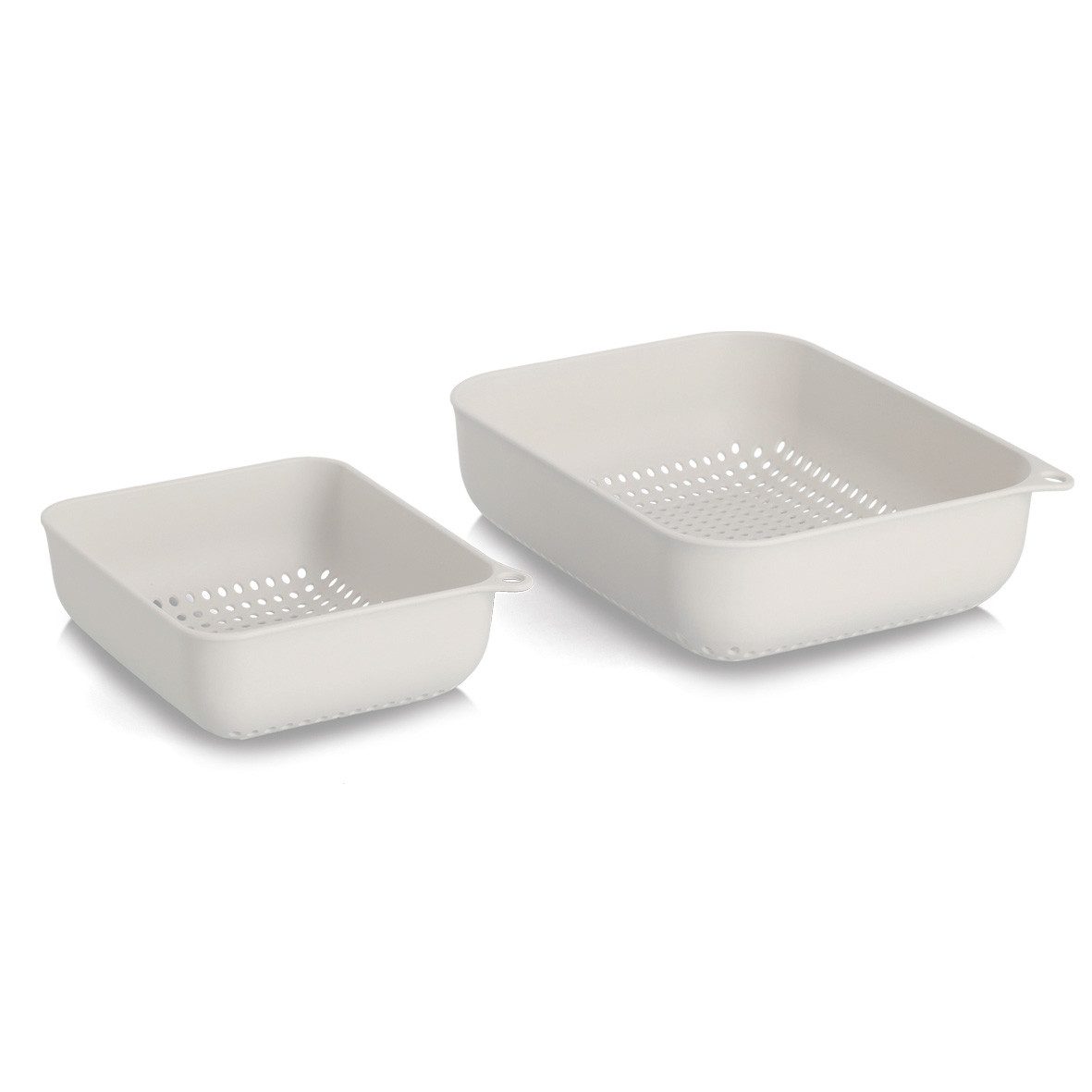 Zeller Present Stoff Sieb-Set, 2-tlg., Kunststoff, creme