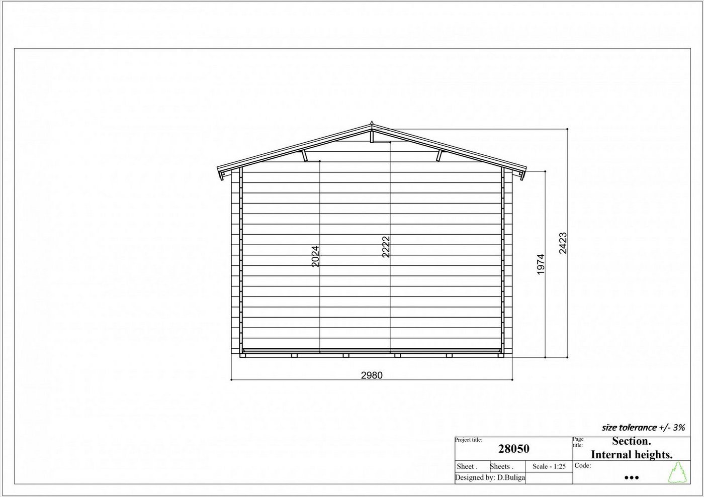 Thumbnail - Finn Art Blockhaus Gartenhaus Funny 12 Holzhaus Blockbohlenhaus, BxT: 298x298 cm