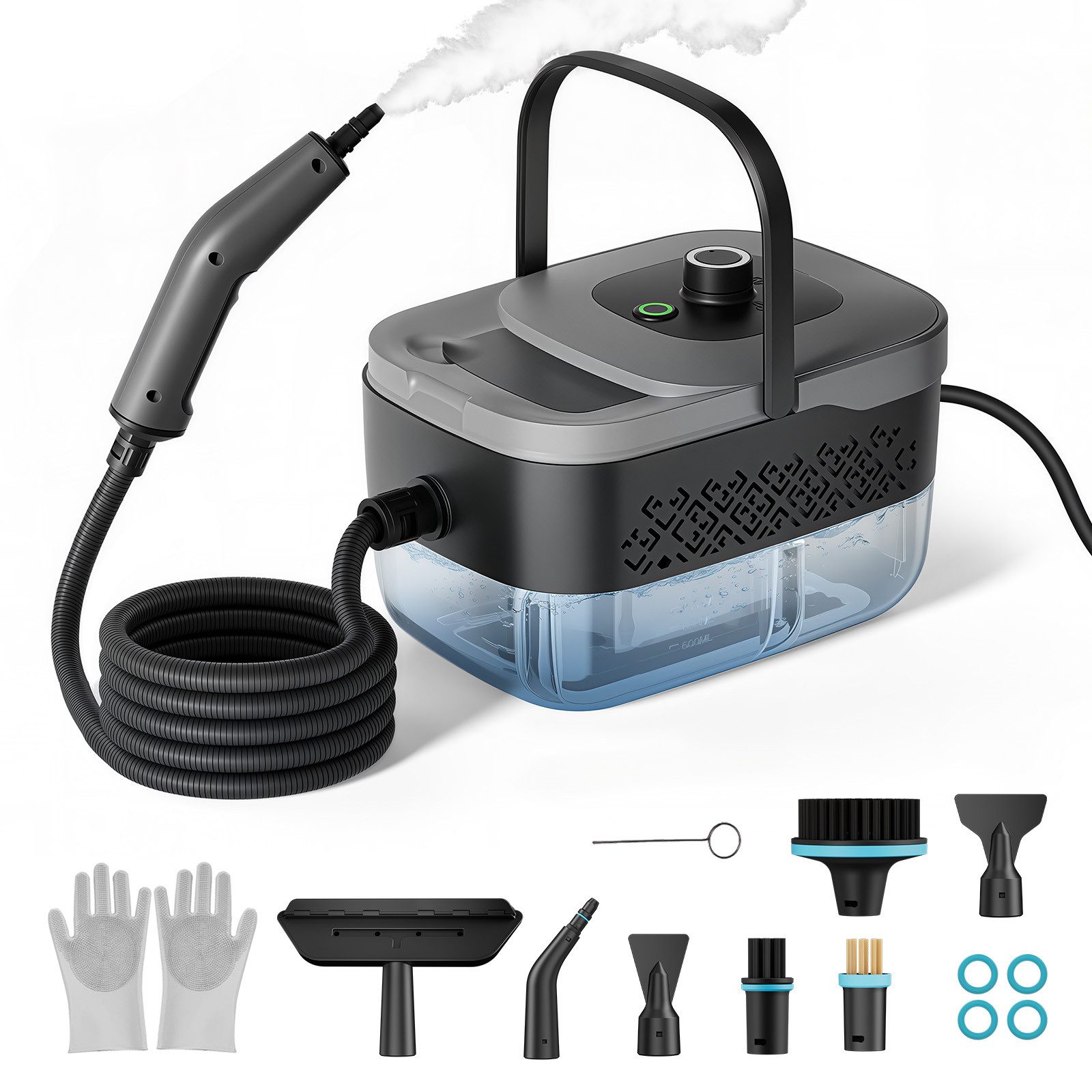 INSE Dampfreiniger Handdampfreiniger mit 13 Zubehörteilen, 1500 W, Multifunktions-Dampfreiniger für Küche, Bad, Fenster & Boden