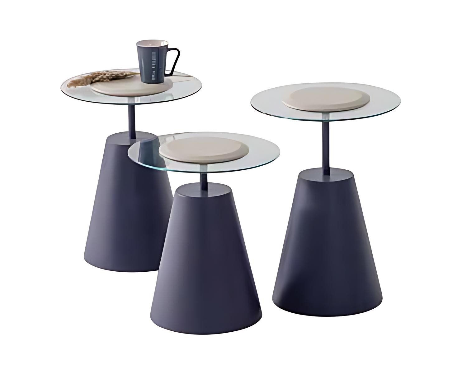 JVmoebel Beistelltisch Dreier-Set Прикроватные тумбочки aus Holz in Blau – Stilvolles Design (Beistelltisch 1, Beistelltisch 2, Beistelltisch 3), Made in Europe