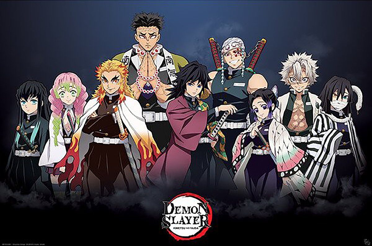 ABYstyle Poster Säulen Maxi Poster Demon Slayer, Demon Slayer