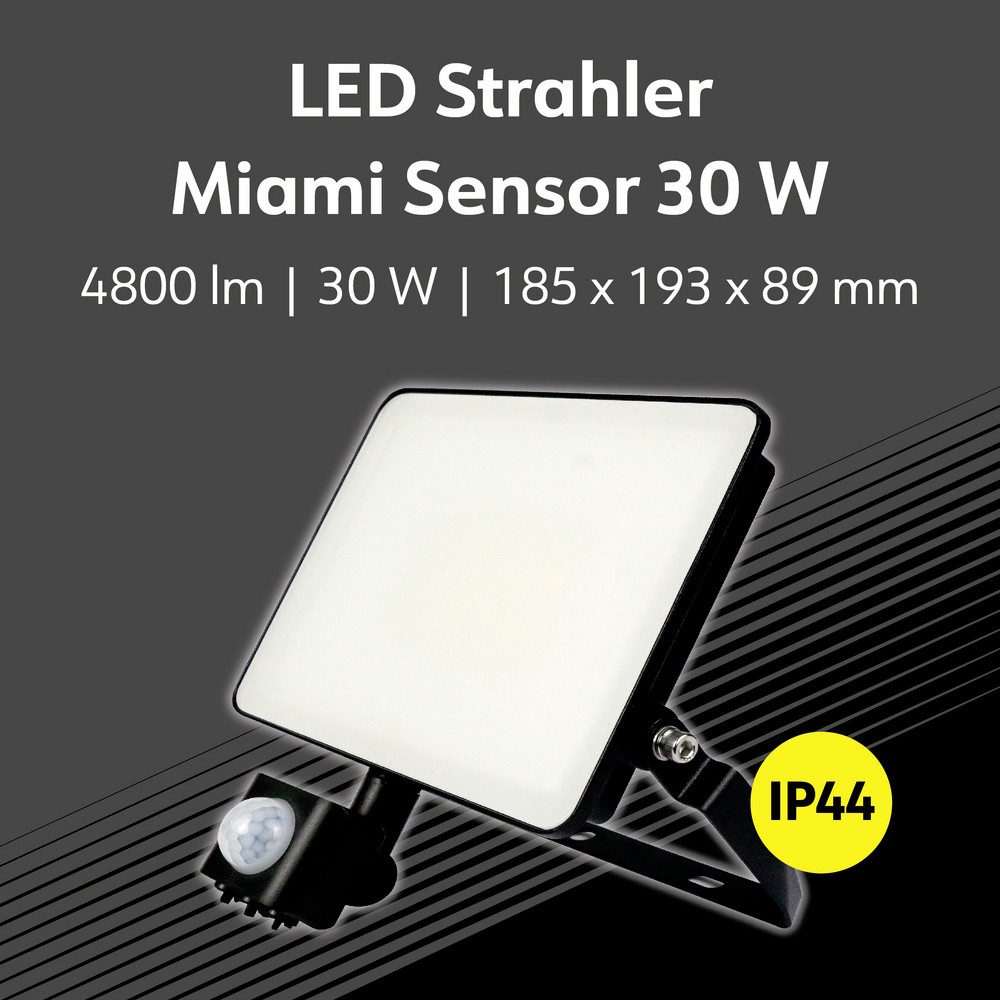 MÜLLER LICHT LED Flutlichtstrahler Müller-Licht Miami 21600064 LED-Außenstrahler 30 W Leuchtfarben: Neut