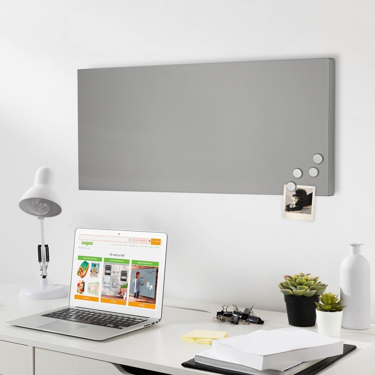 banjado Wandtafel Stahl, (inkl. 4 Magnete, günstig online kaufen