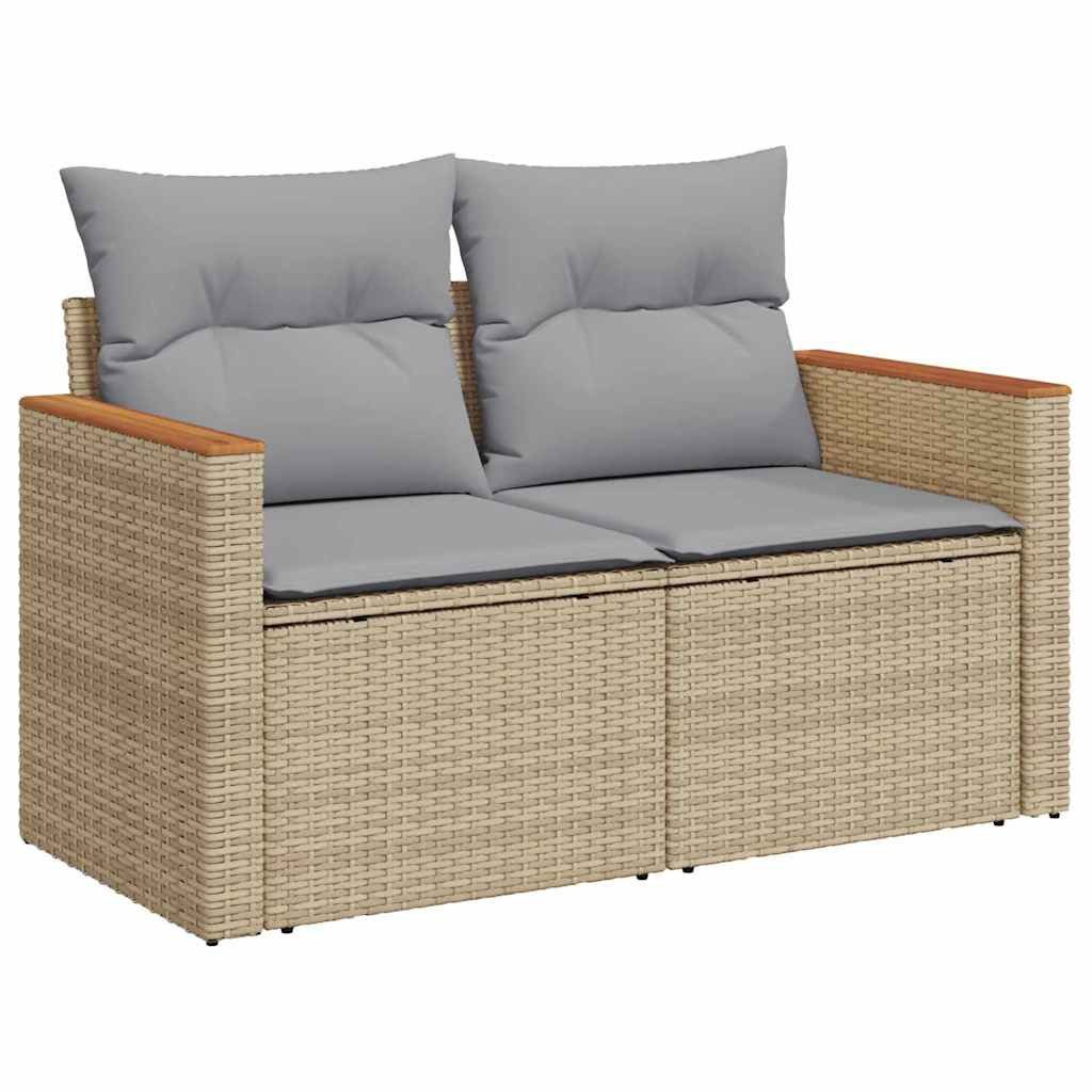 vidaXL Loungesofa Gartensofa-set 11 stk. 10-Sitzanzahl Beige und Hellgrau, 11 Teile