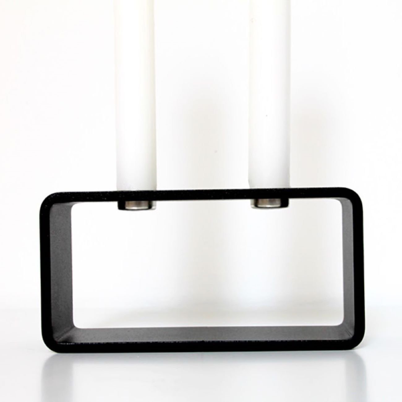 "2glow", 16 Design cm, Kerzenhalter 8 schwarz (1 Stahl, x Hauszeit pulverbeschichtet 6 St), x aus Kerzenhalter