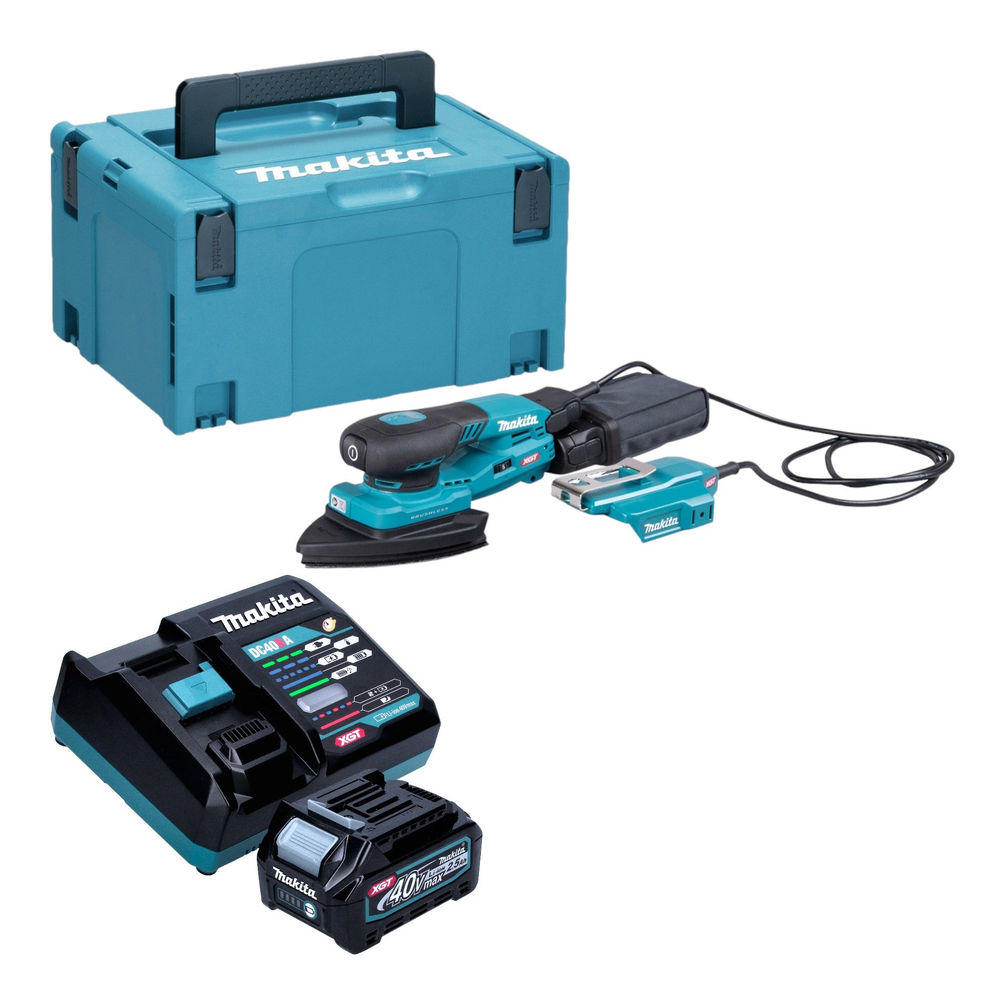 Makita Орбитальная шлифовальная машина BO 006 CGD101 40 V max. 100 x 150 mm + 1x Akku 2,5 Ah + Lader + Makpac