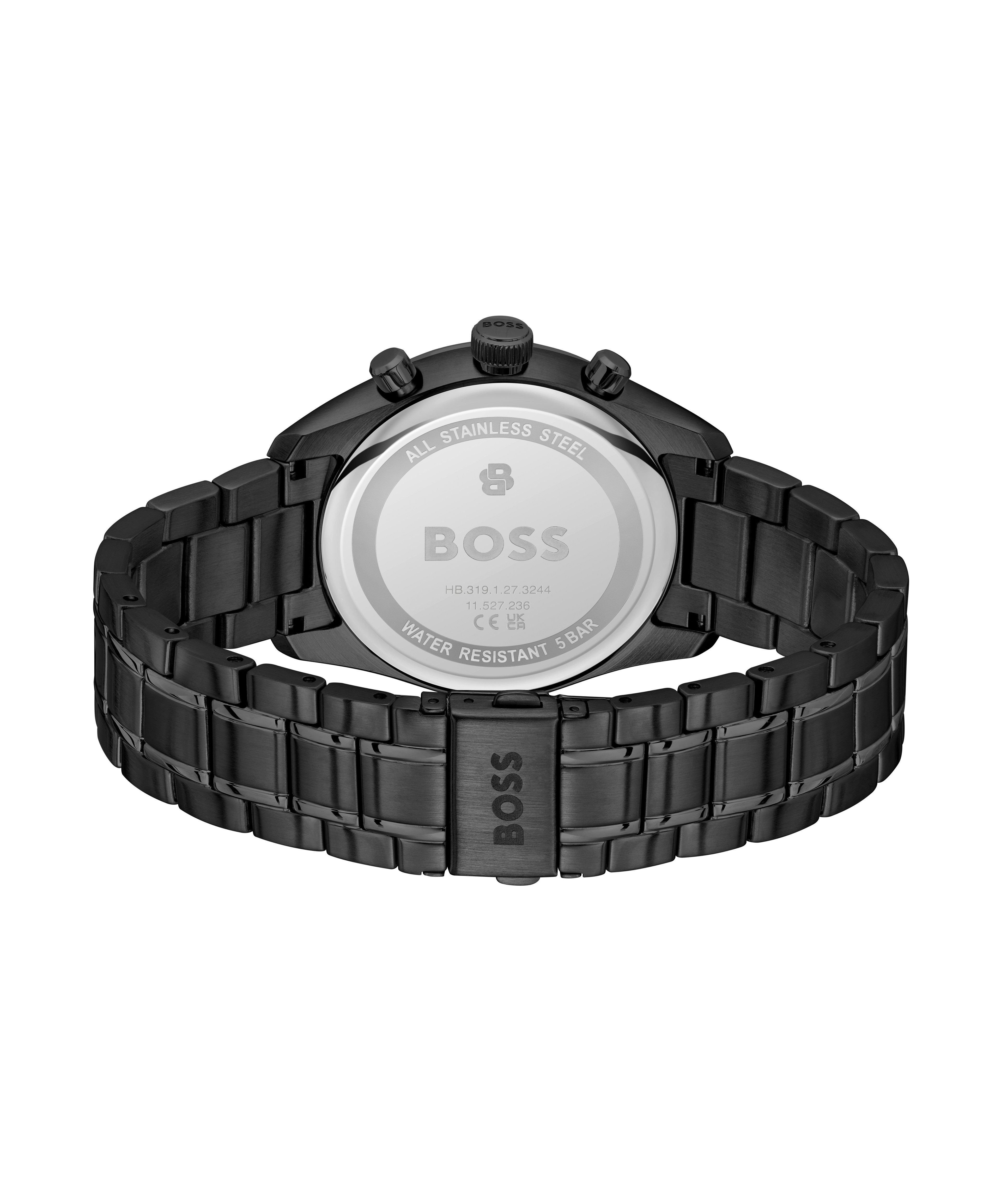 BOSS Quarzuhr GRAND PRIX 44 1514314, Quarzuhr, Armbanduhr, Herrenuhr, Edelstahlarmband, analog, Tag