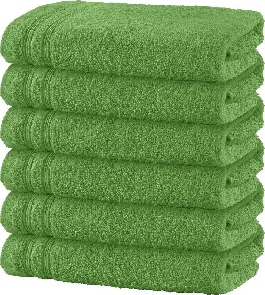 Erwin Müller Handtuch Handtuch "Heidelberg" 6er-Pack, Frottier, Walk-Frottier Uni