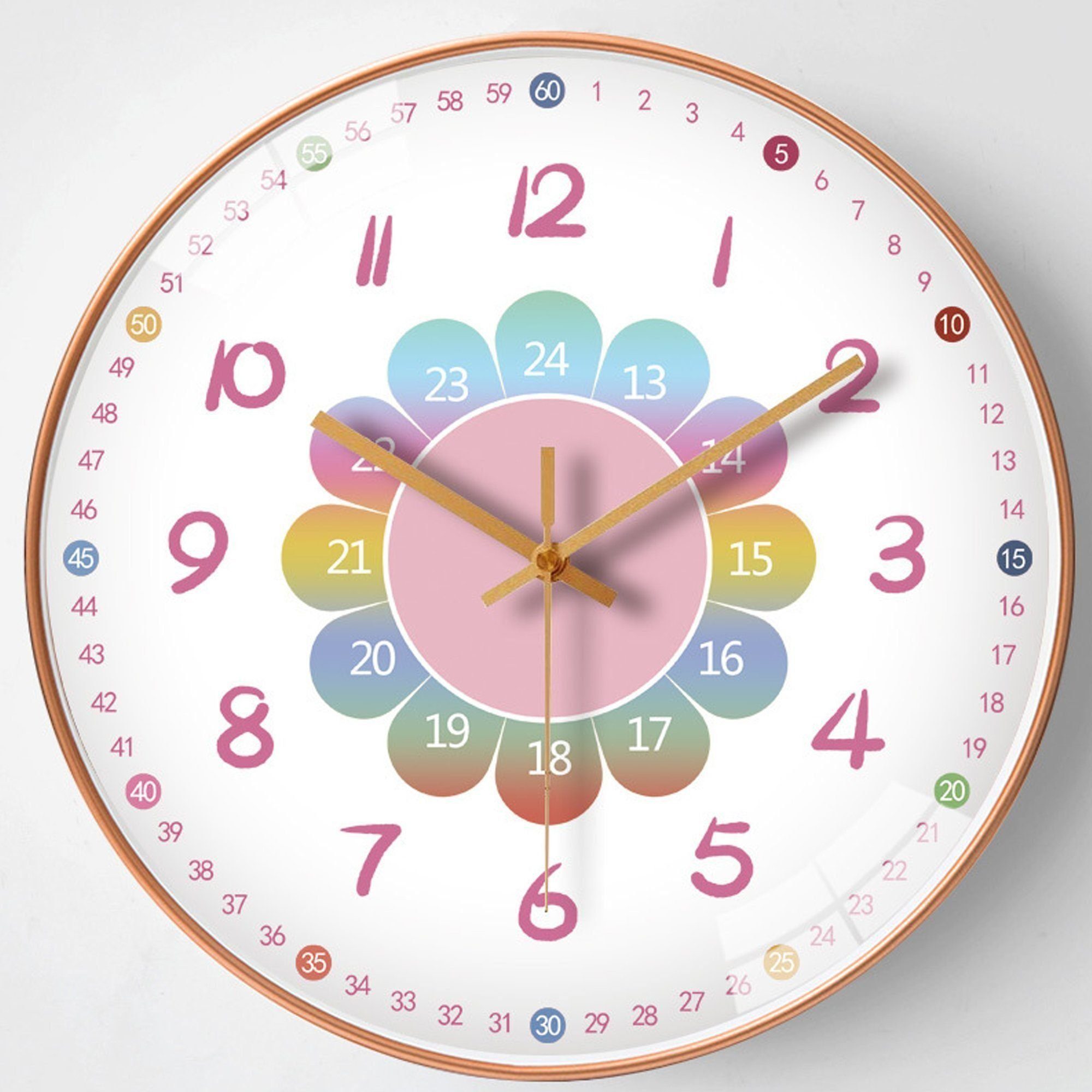 ibettertec Wanduhr Kinderwanduhr, leise und nicht tickend, leicht zu lesen günstig online kaufen