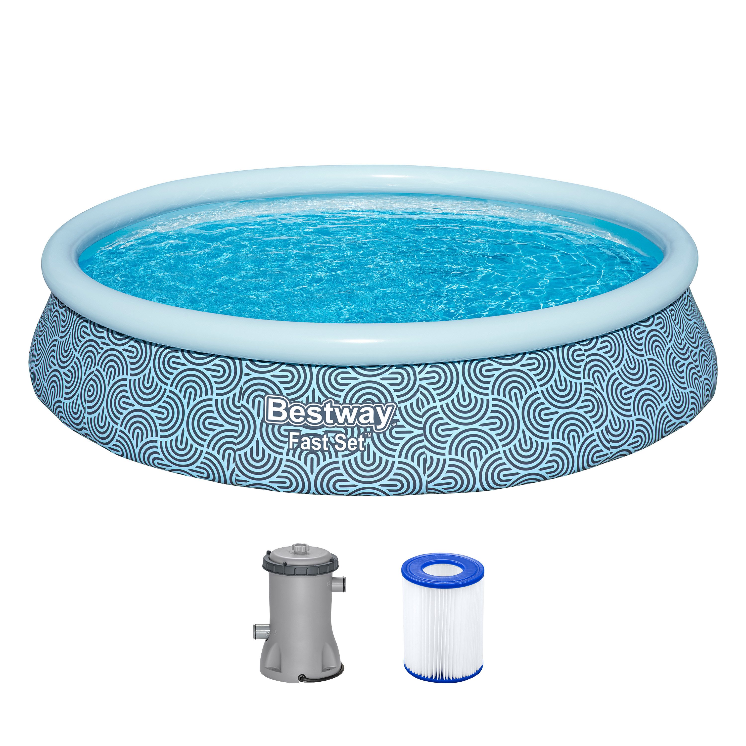 Bestway Quick-Up Pool Fast Set™ (Set, Inkl. Filterpumpe), Ø 396 x 84 cm