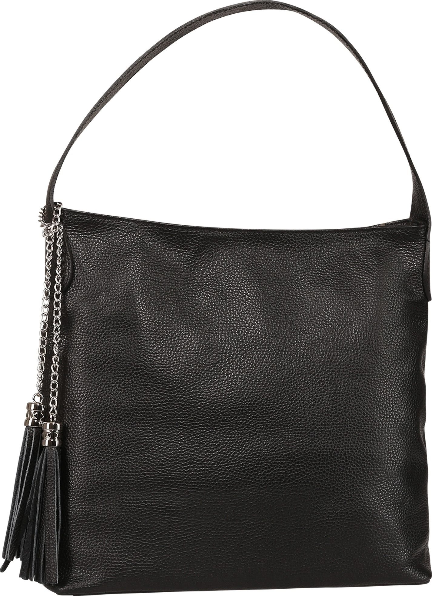 Toscanto Schultertasche Toscanto Damen Schultertasche Leder (Schultertasche), Damen Leder Schultertasche, schwarz ca. 40cm