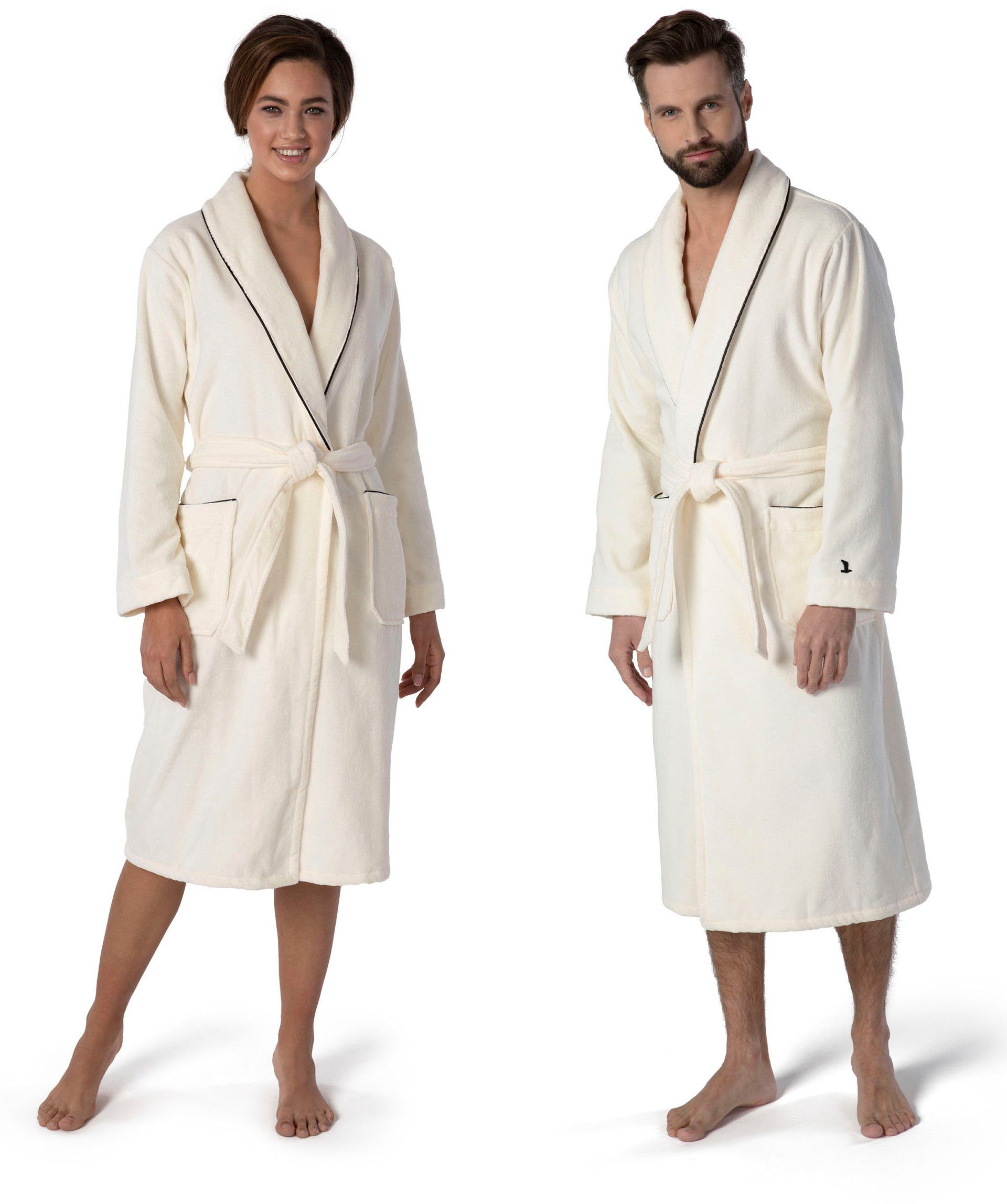Möve Unisex-Bademantel Schalkragen Velours, ideal für günstig online kaufen