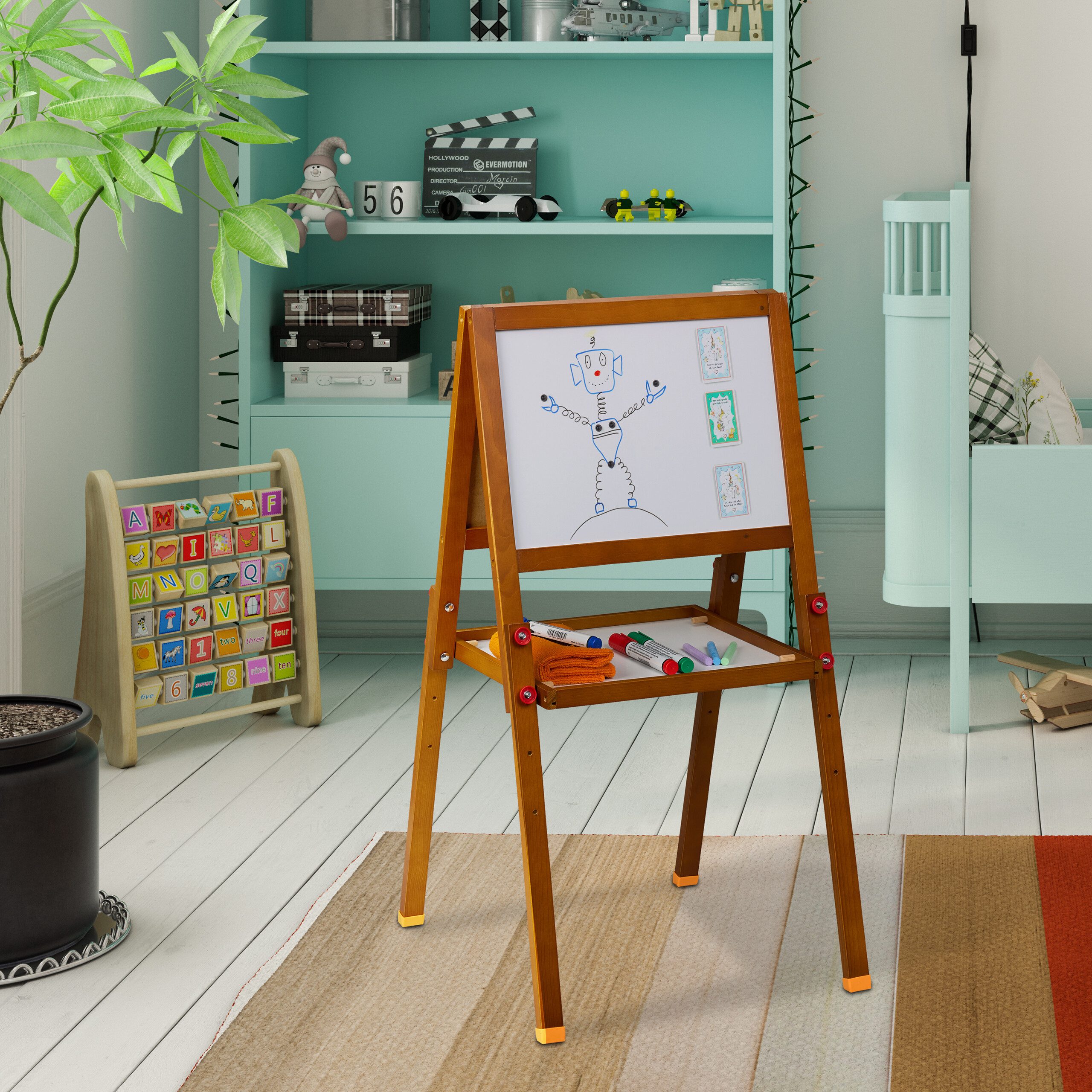 relaxdays Standtafel Kinderstandtafel mit Whiteboard, (1-tlg) günstig online kaufen