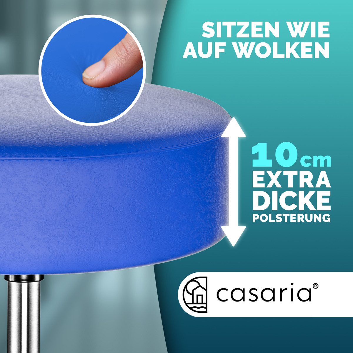 Casaria Drehhocker, Höhenverstellbar 10cm Polsterung 46-60cm günstig online kaufen