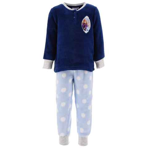 Disney Frozen Schlafanzug Die Eiskönigin Elsa und Anna Kinder Mädchen Schlafanzug Kinder Pyjama Langarm Shirt + Schlaf-Hose