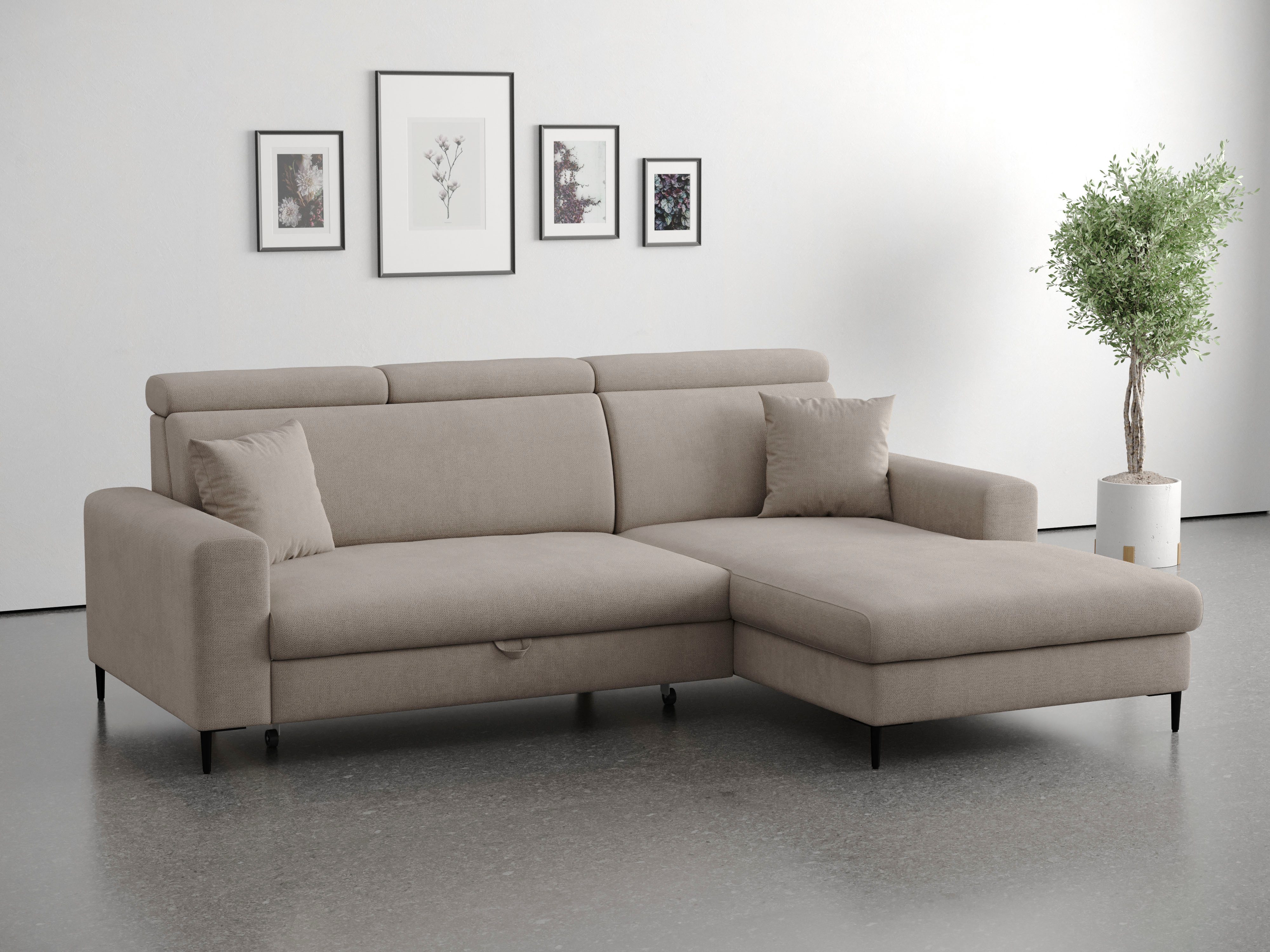 OTTO home Ecksofa Nizza, L-Form, B: 250cm, mit Schlaffunktion und Bettkasten