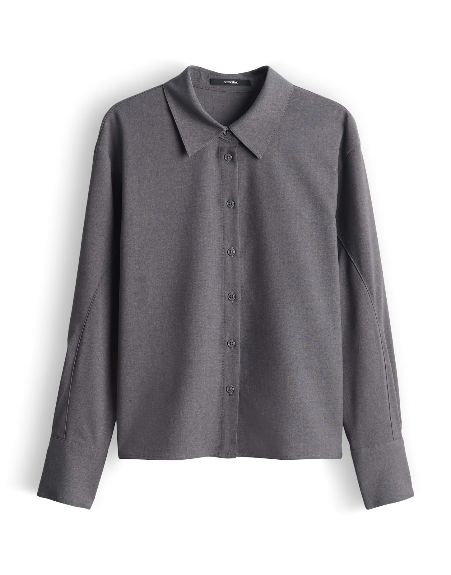 someday Hemdbluse ZILANDRA Regular im Viskosemix lockere Passform, gerader Schnitt, dezente Struktur, fließender Fall