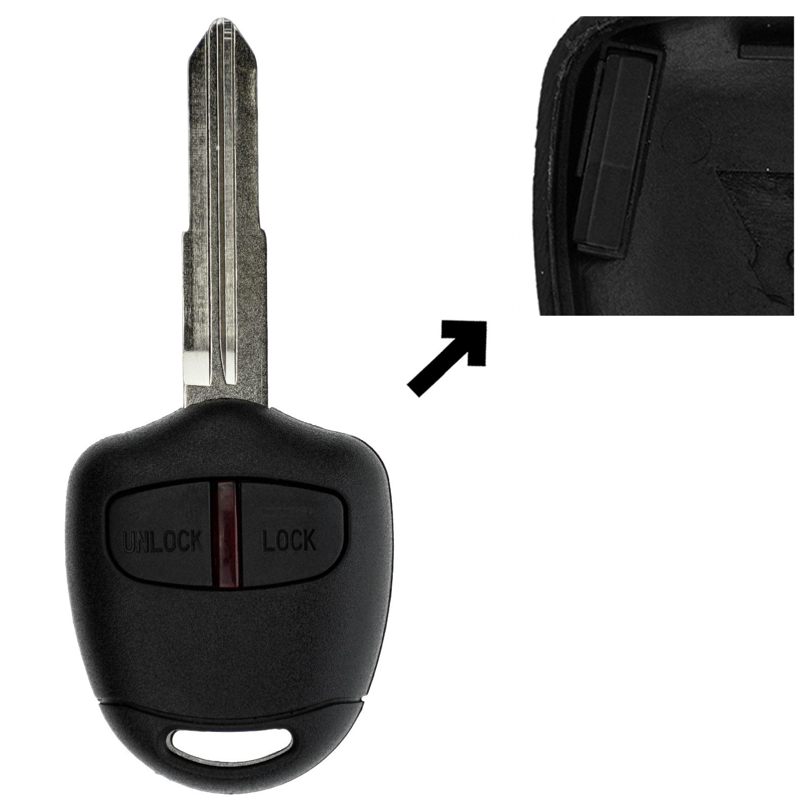 mt-key Schlüsseltasche Auto Funk Schlüssel 434MHZ Fernbedienung ID46 (Set), für Mitsubishi L200 IV KA KB (05-15); Pajero IV V80 V90 (07-14)