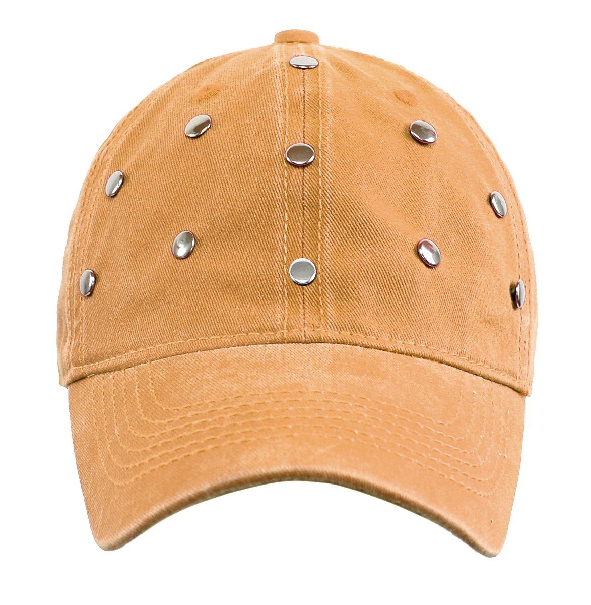 dy_mode Baseball Cap Damen Baseball Cap Herren Kappe Unisex Mütze mit Nieten Basecap Mit Luftlöcher, Glitzer/Nieten K011-IngwerGelb