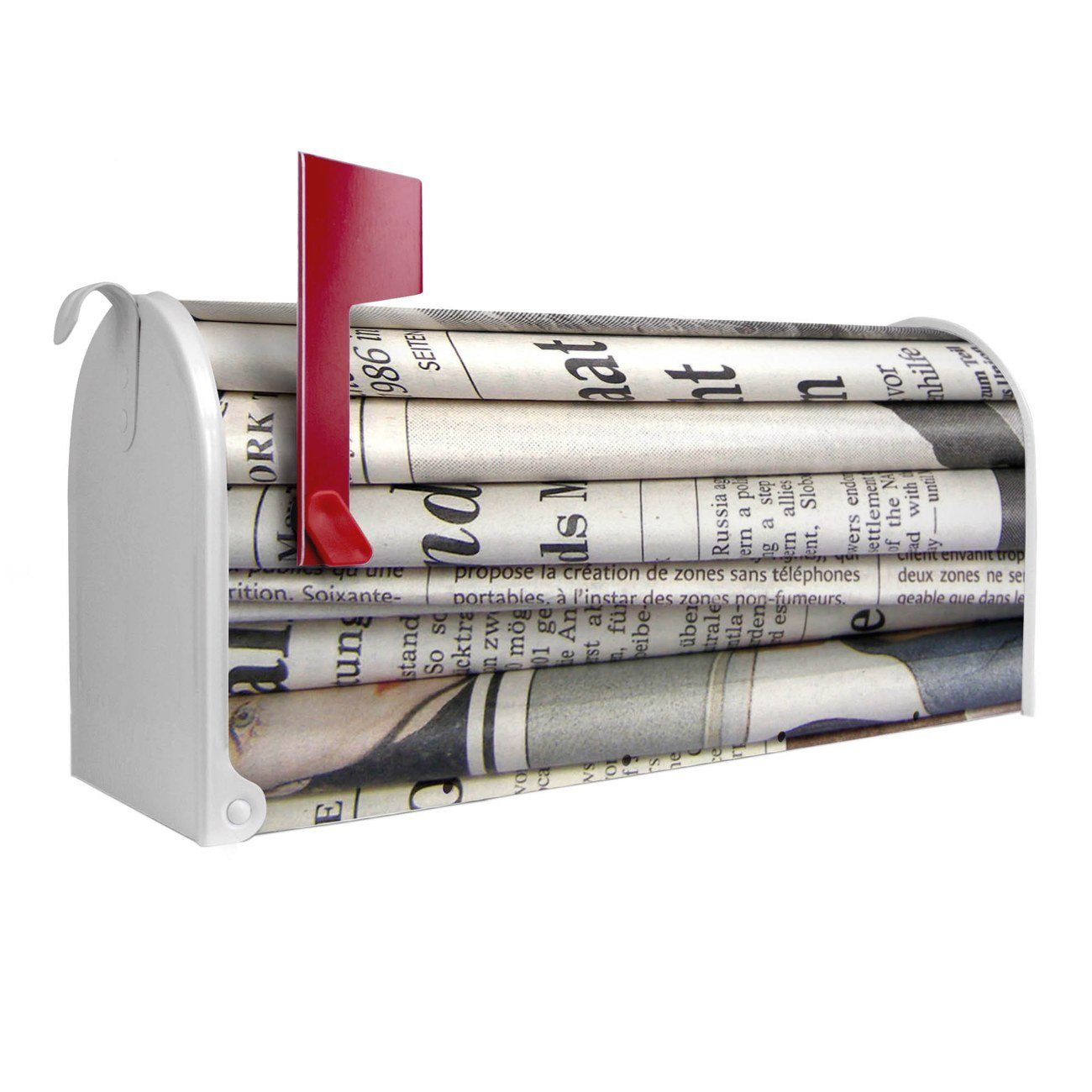 banjado Amerikanischer Briefkasten aus Briefkasten, x 51 cm USA), Mailbox original (Amerikanischer x weiß 17 22 Zeitungen Mississippi