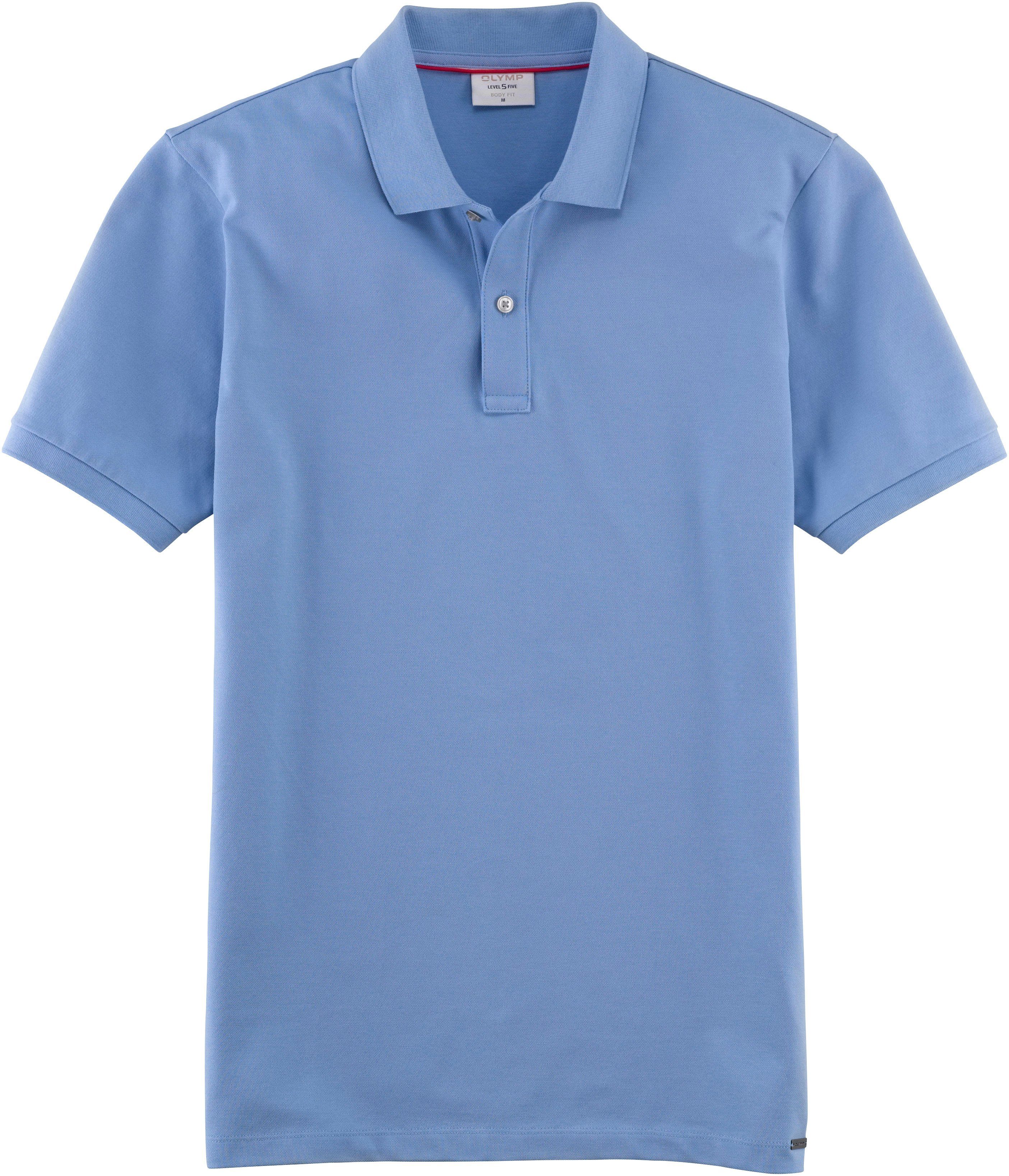 OLYMP Poloshirt Level Five body fit Baumwoll-Piqué hellblau aus