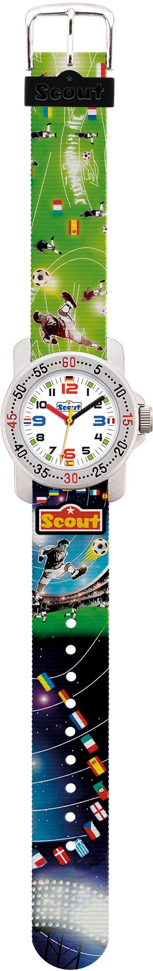 Scout Quarzuhr Fußballuhr, Action Boys, 280376026, Fußballmotiv, Lernuhr, ideal auch als Geschenk | Quarzuhren