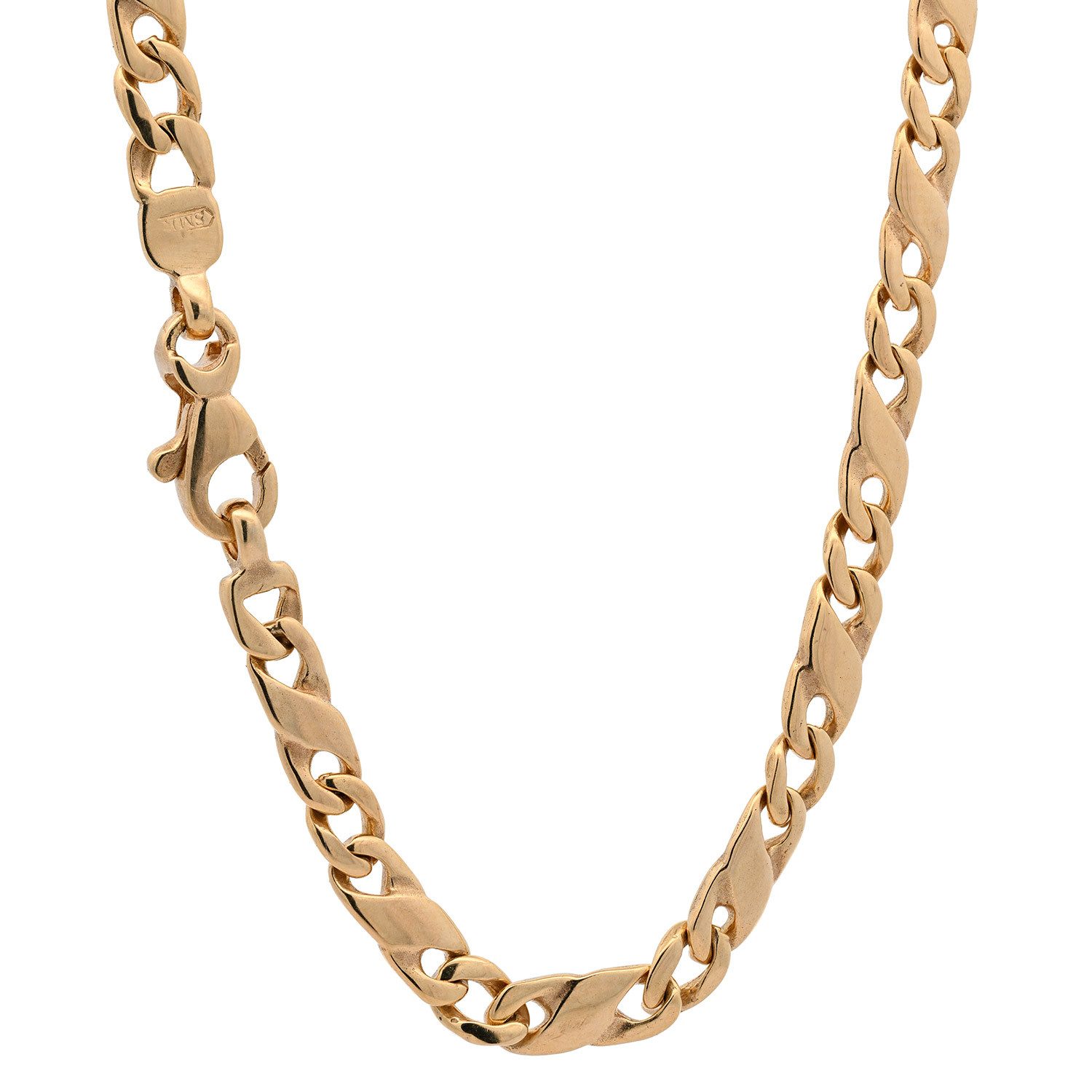 HOPLO Goldkette Goldkette Dollar Kette Halskette Breite 3,2 mm 60 cm 585-14 Karat Gold, Made in Germany