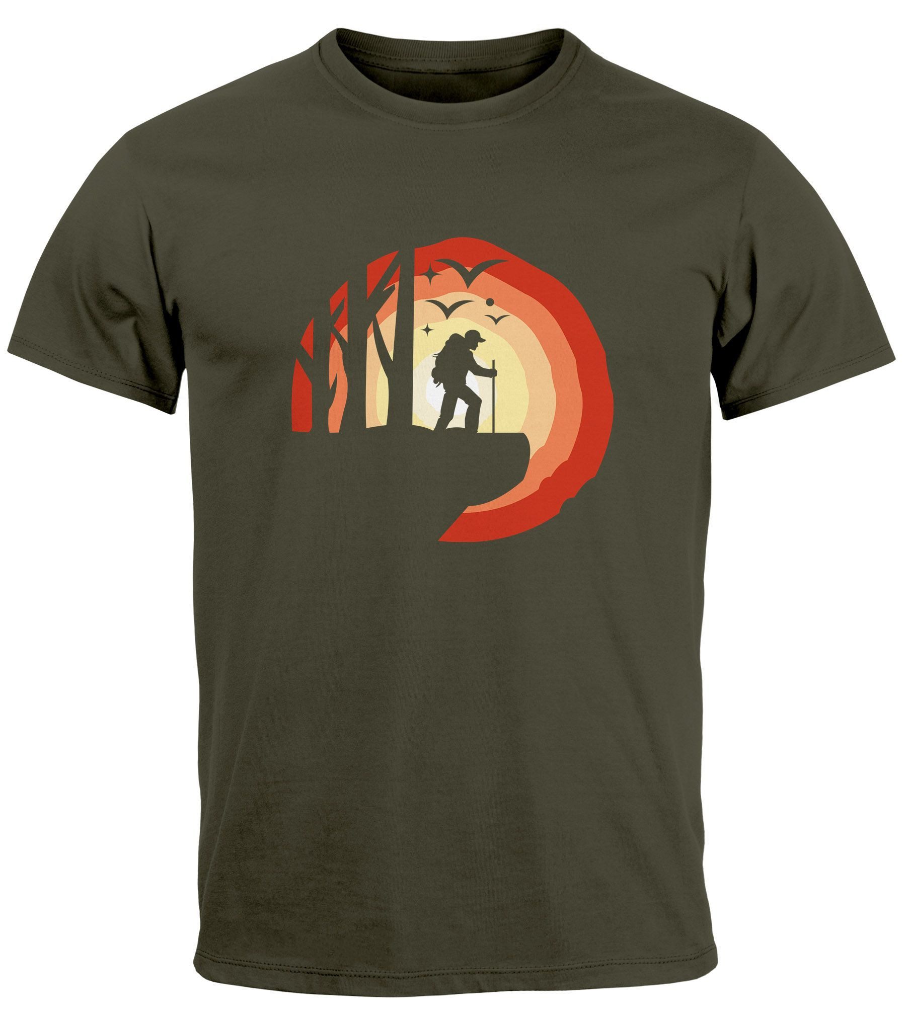 Neverless Print-Shirt Herren T-Shirt Wander-Motiv Trekking günstig online kaufen