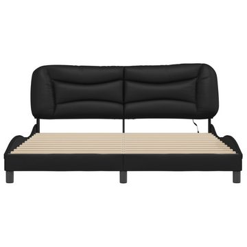 vidaXL Bett Bettgestell mit LED Schwarz 180x200 cm Kunstleder