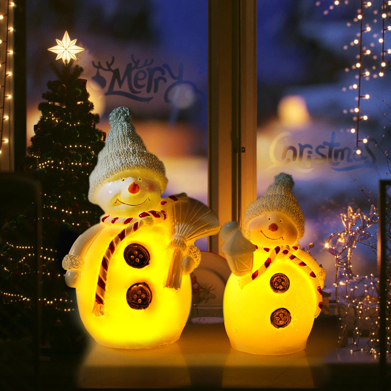 CCLIFE Geschenkbox 2er Set LED Geschenkbox Weihnachten Weihnachtenbox