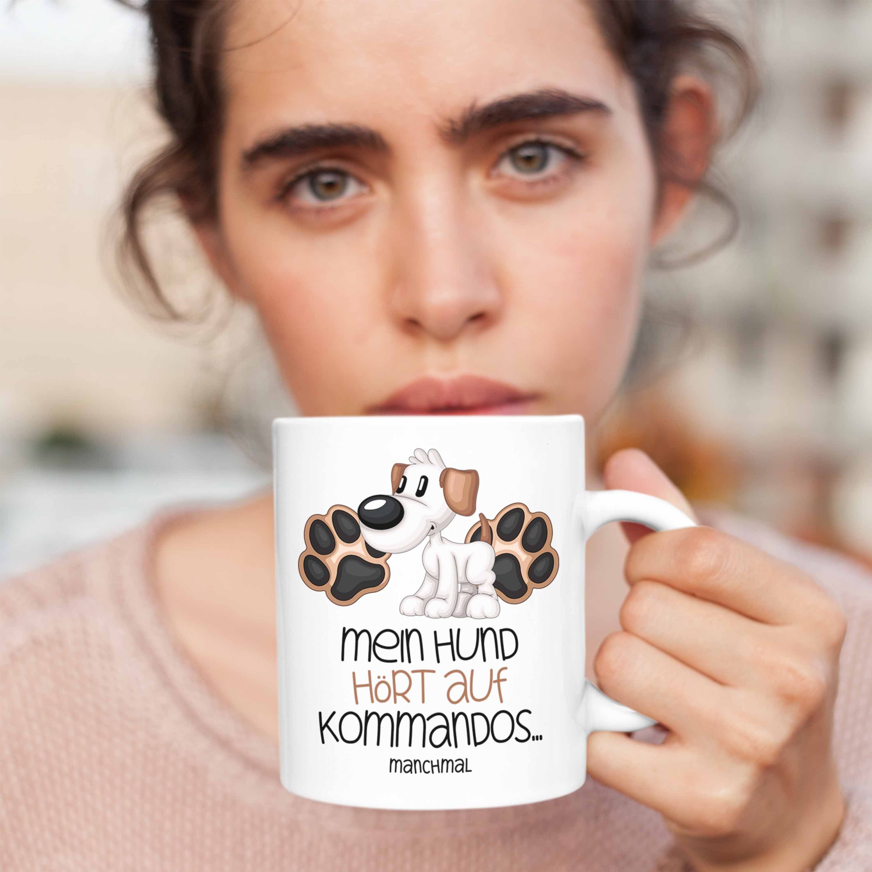 Trendation Weiss Tasse Kommando Kaffee-Becher Hört Auf Mein Tasse Hundebesitzer Hund Geschenk