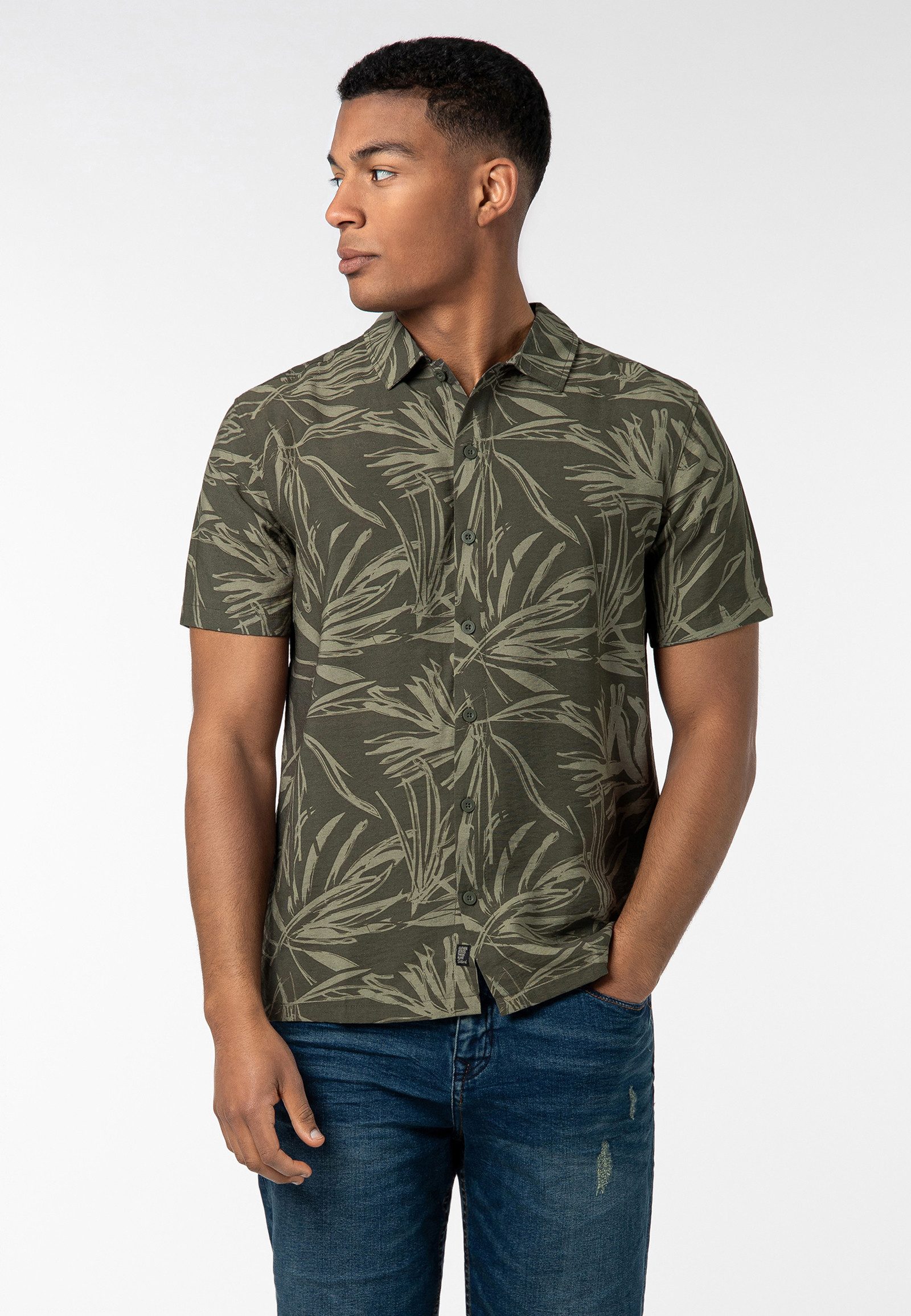 SUBLEVEL Kurzarmhemd Herren Freizeithemd allover bedruckt Freizeithemd, Ken günstig online kaufen