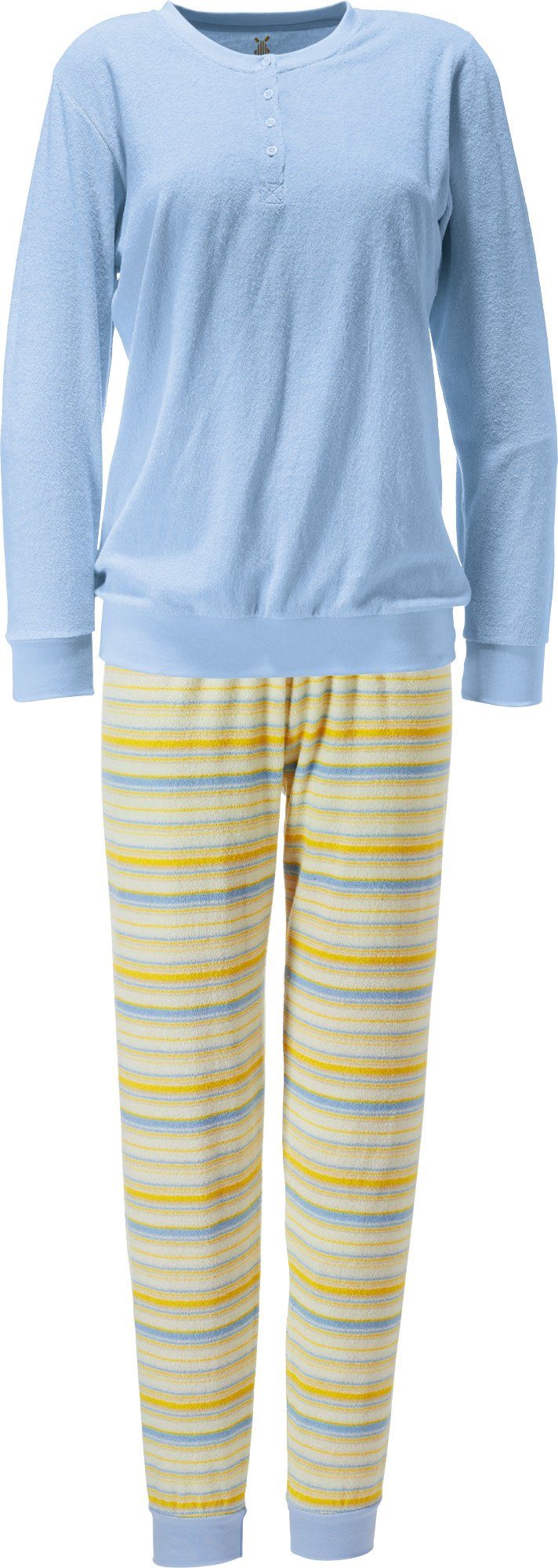 Erwin Müller Pyjama Damen-Schlafanzug Frottee Streifen