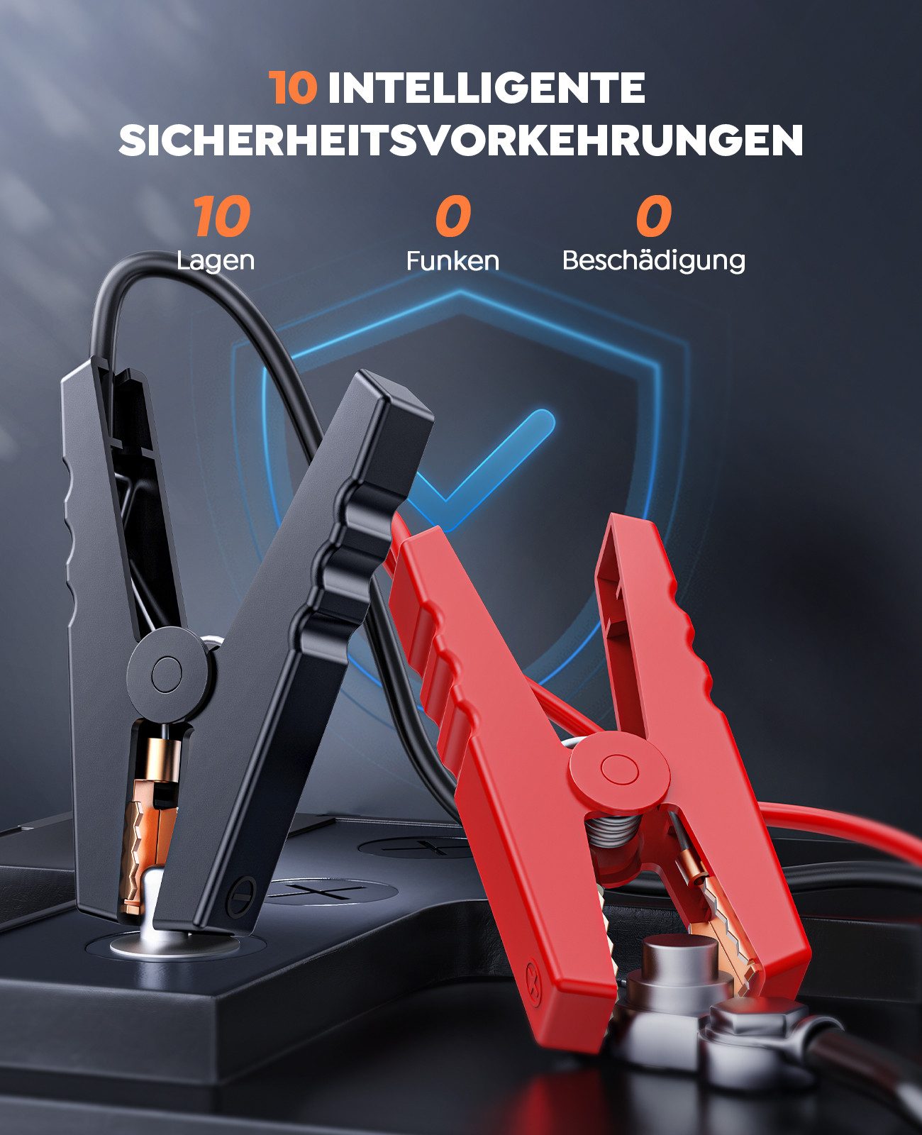 Buture 4000A Starthilfe Powerbank, 23800 mAh Starthilfegerät Starthilfegerät 23800 mAh, 12V Starter Powerbank, mit USB Ausgänge und LED-Notlicht, Reifenfüller