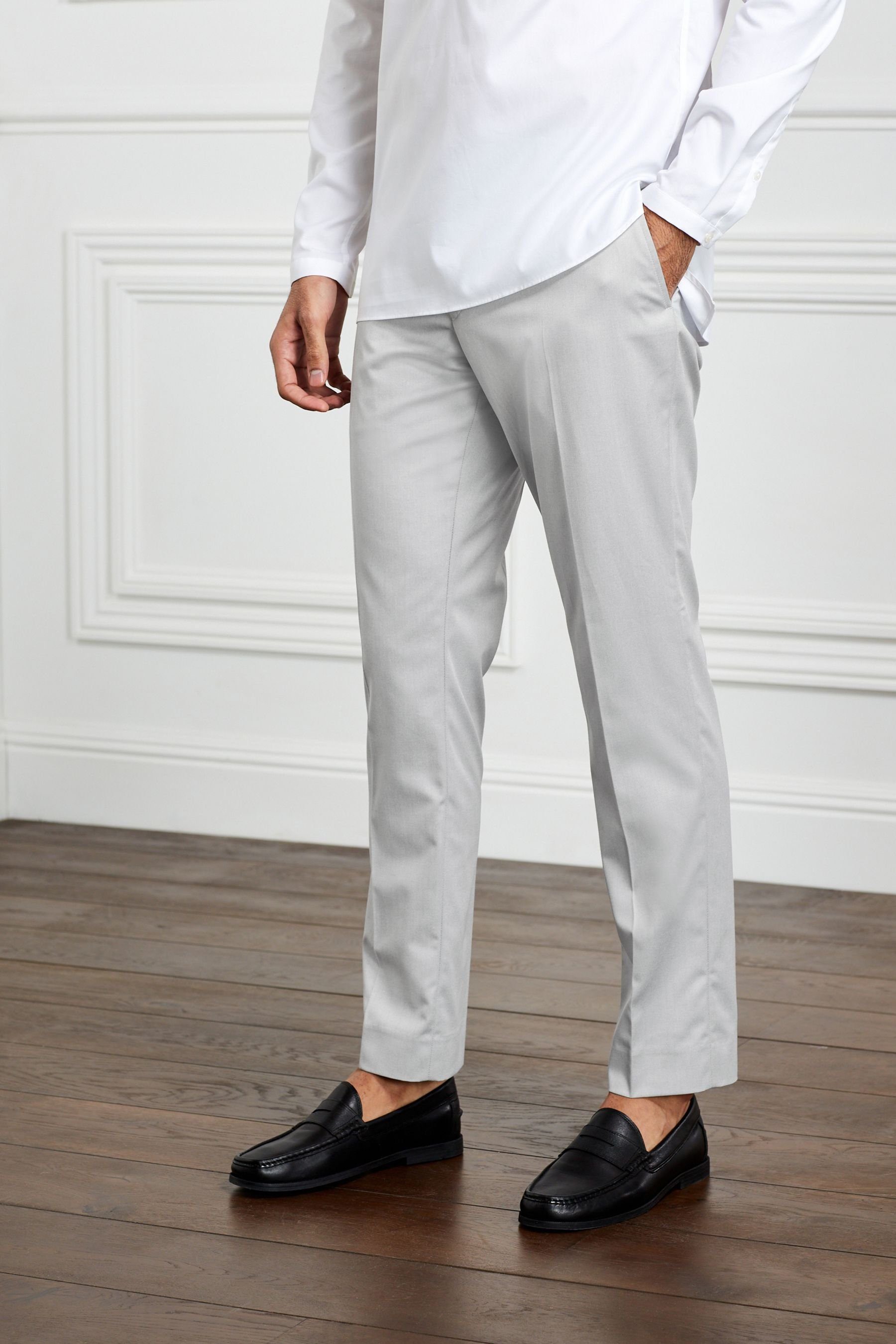 Next Stoffhose Elegante Hose Silver (1-tlg)