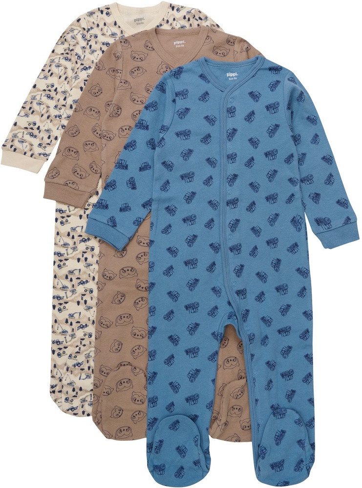 Pippi Babywear Schlafanzug Nightsuit W/F with Buttons AOP