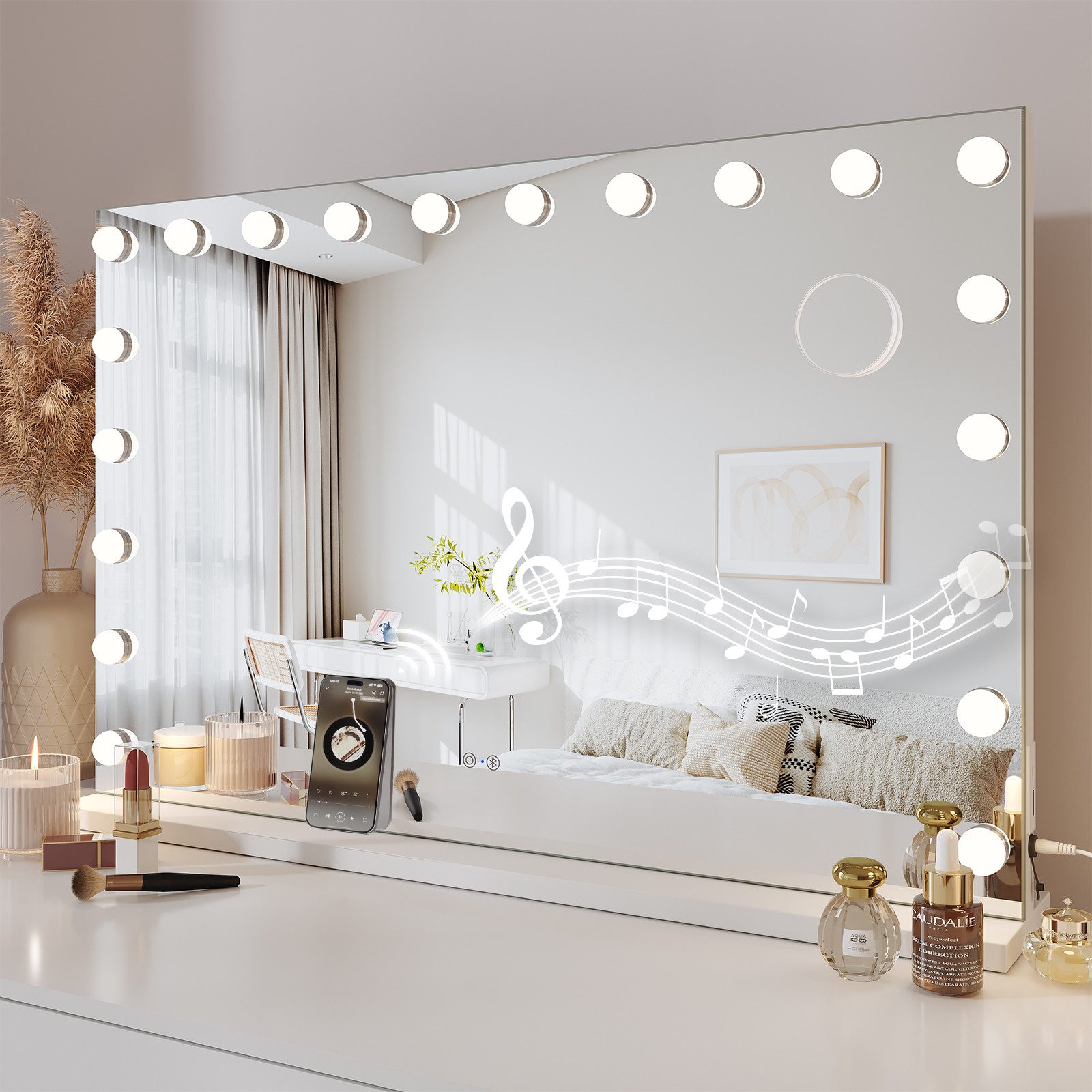 Dripex Schminkspiegel Dripex Bluetooth Hollywood Schminkspiegel mit 15/18/20LED