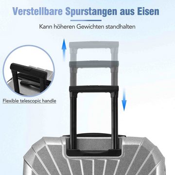 BlingBin Kofferset Hartschalen M-L-XL 3-teiliges Koffer-Set, 4 Rollen, (3er Set, 3 tlg., Hartschalen-Trolley Set), aus PVC-Material für komfortables Reisen und sicheren Transport