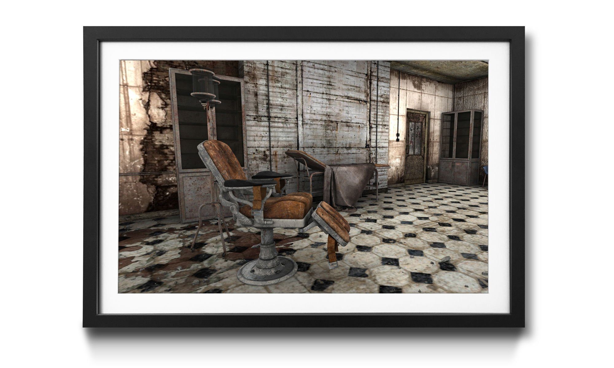 WandbilderXXL Bild mit Rahmen Decayed Barber, Lost Place, Wandbild, in 4 Größen erhältlich